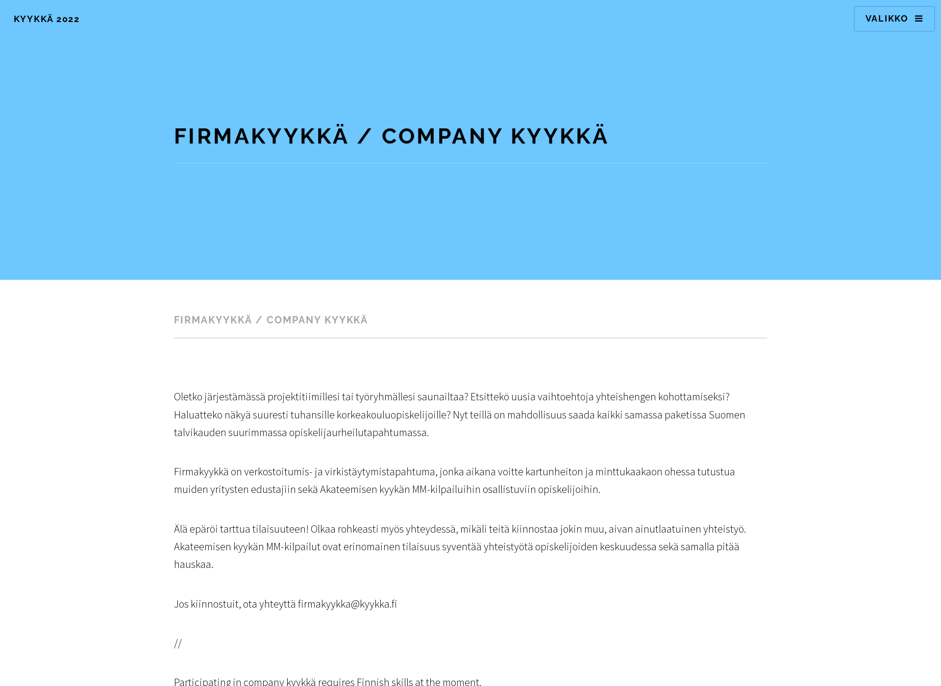Skärmdump för firmakyykka.fi