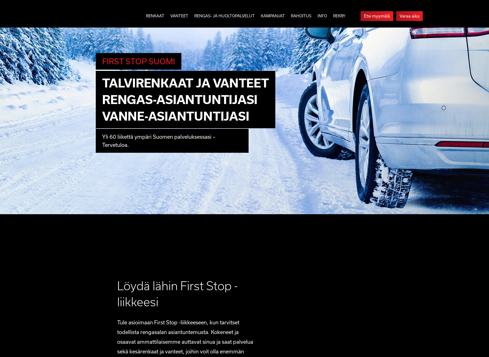 Skärmdump för firststopsuomi.fi