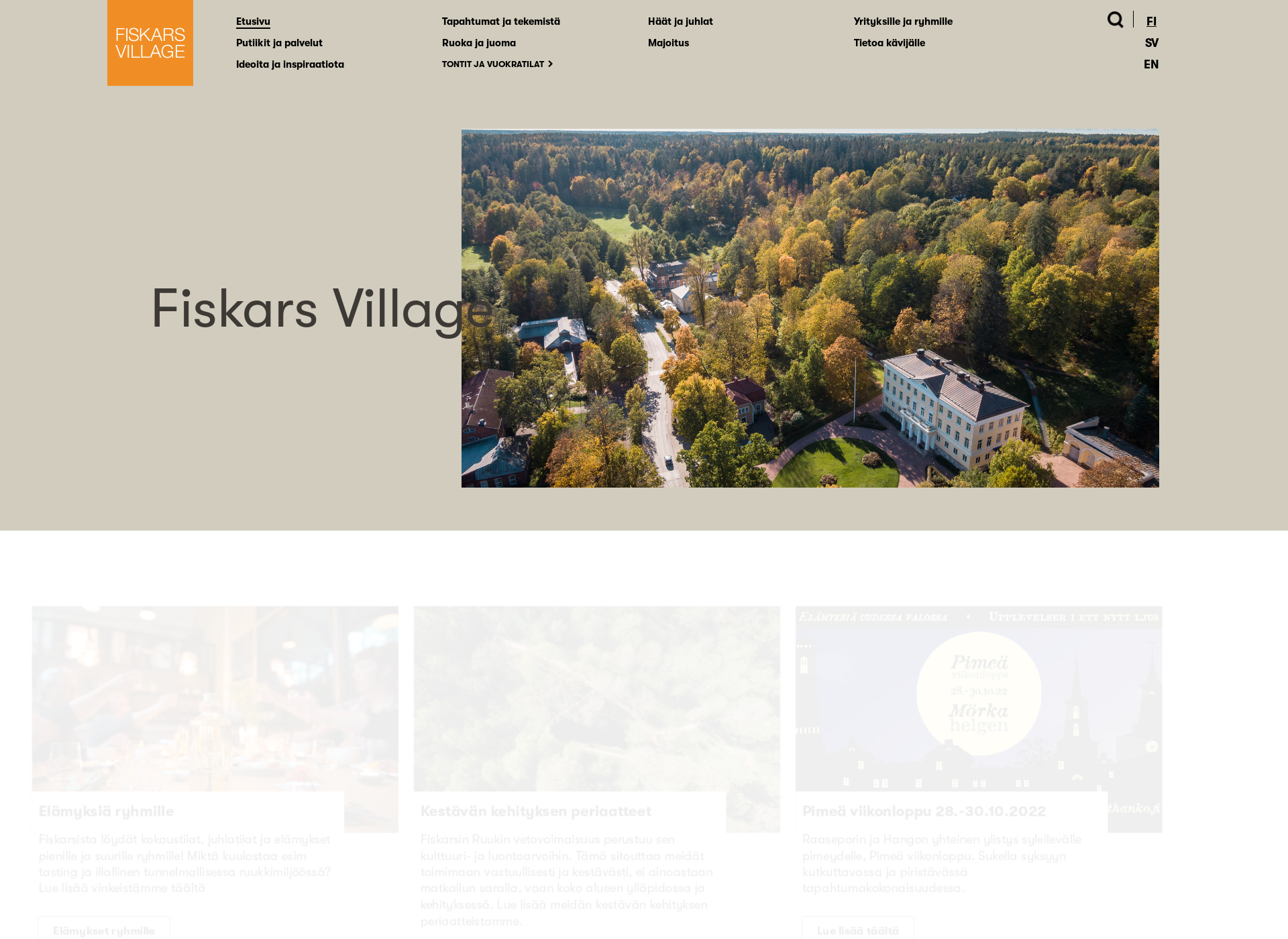 Screenshot for fiskarsvillage.fi