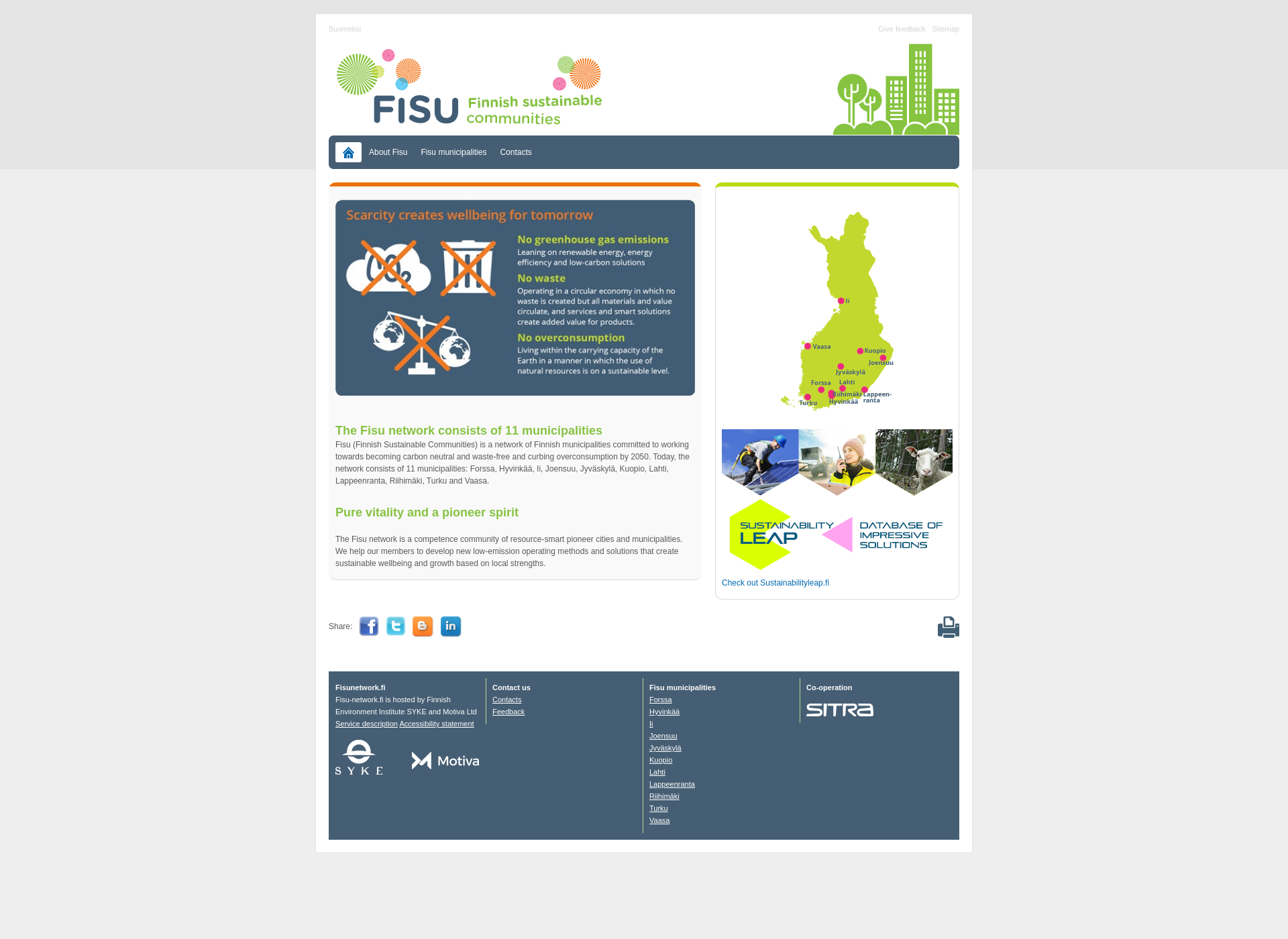 Skärmdump för fisunetwork.fi