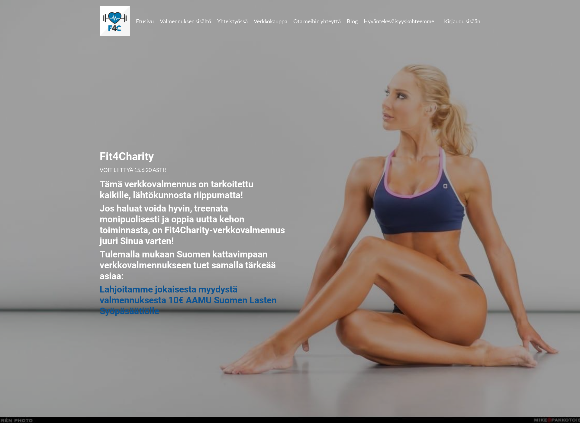 Skärmdump för fit4charity.fi