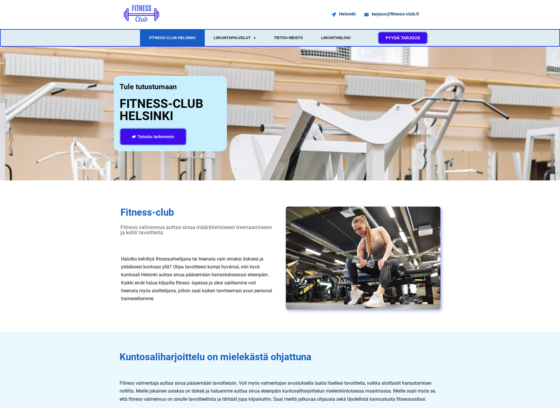 Skärmdump för fitness-club.fi
