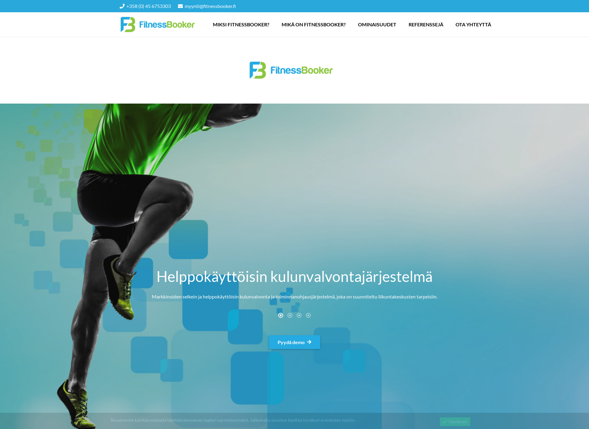 Skärmdump för fitnessbooker.fi