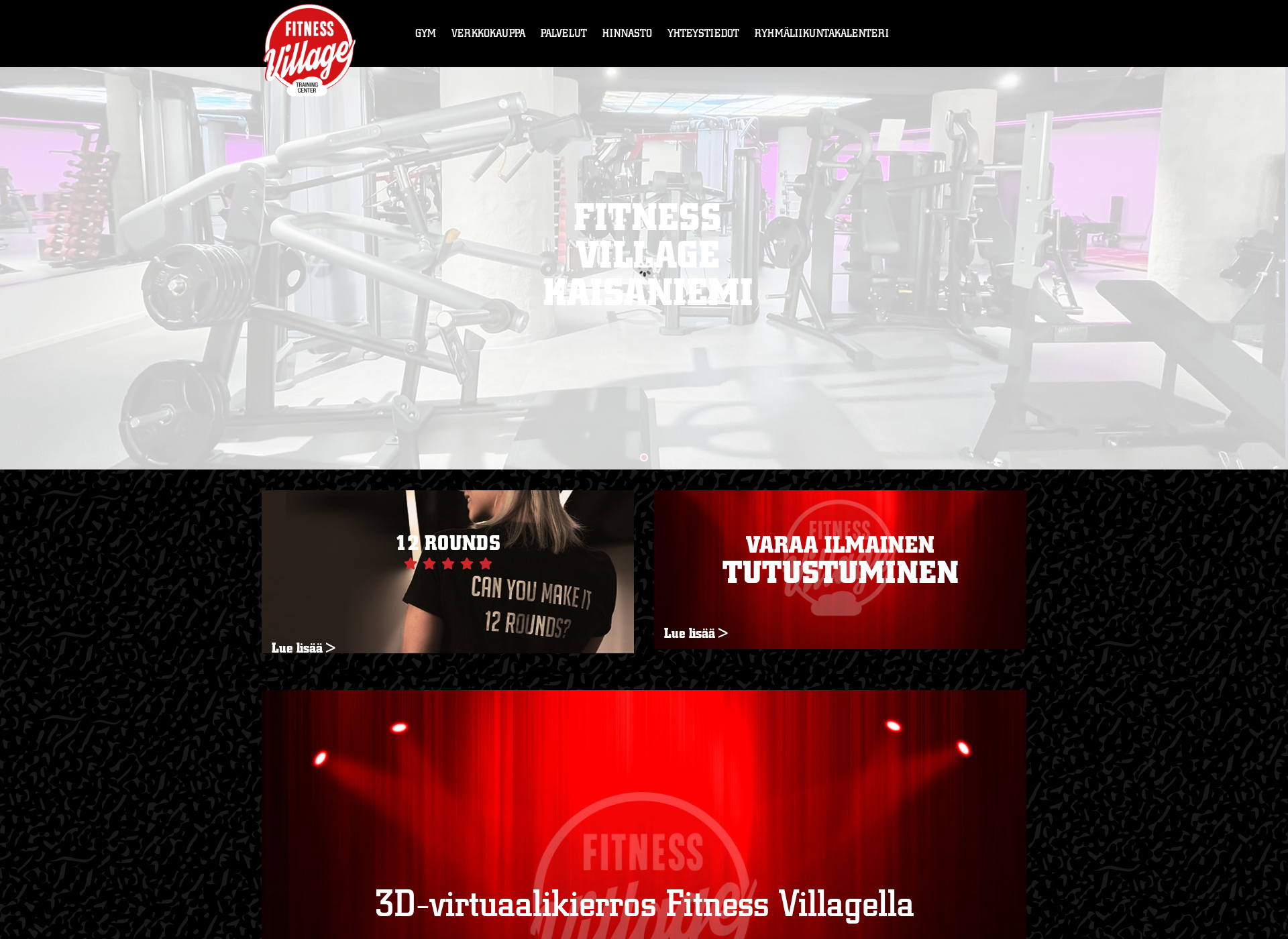 Skärmdump för fitnessvillage.fi