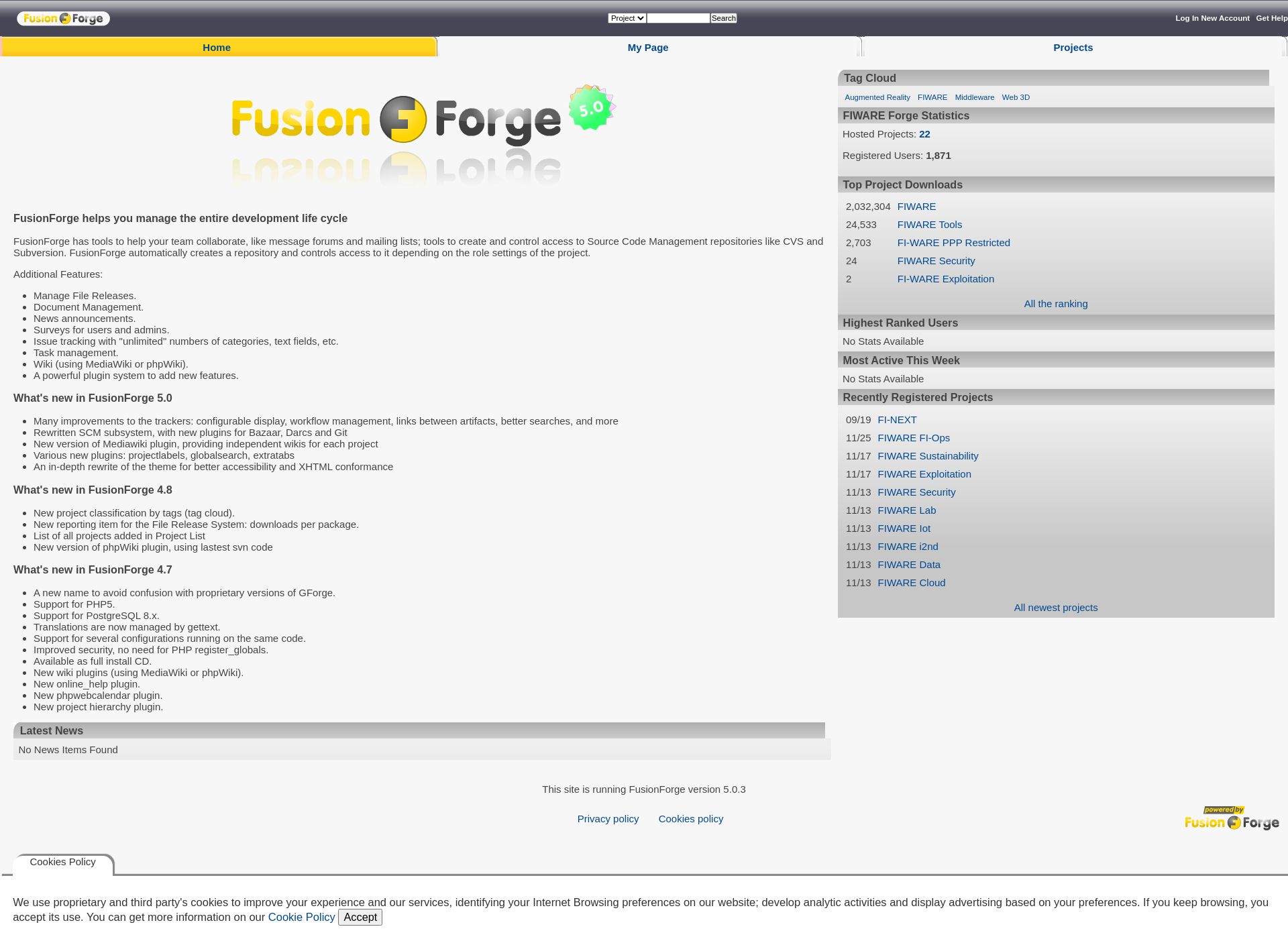 Screenshot for fiware.fi