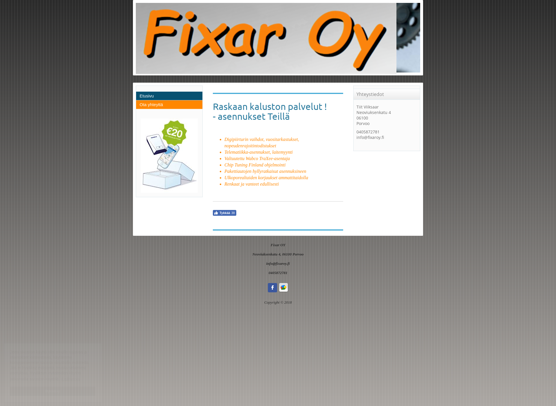 Skärmdump för fixaroy.fi