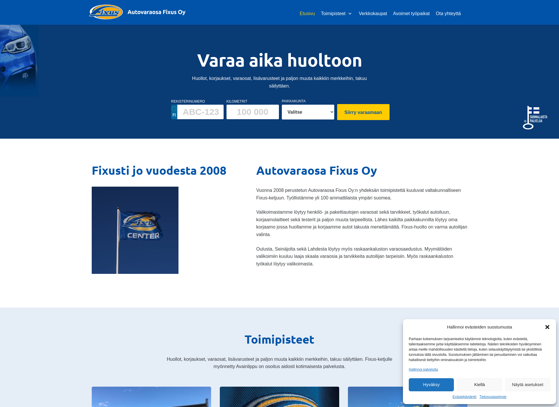 Skärmdump för fixuscenter.fi