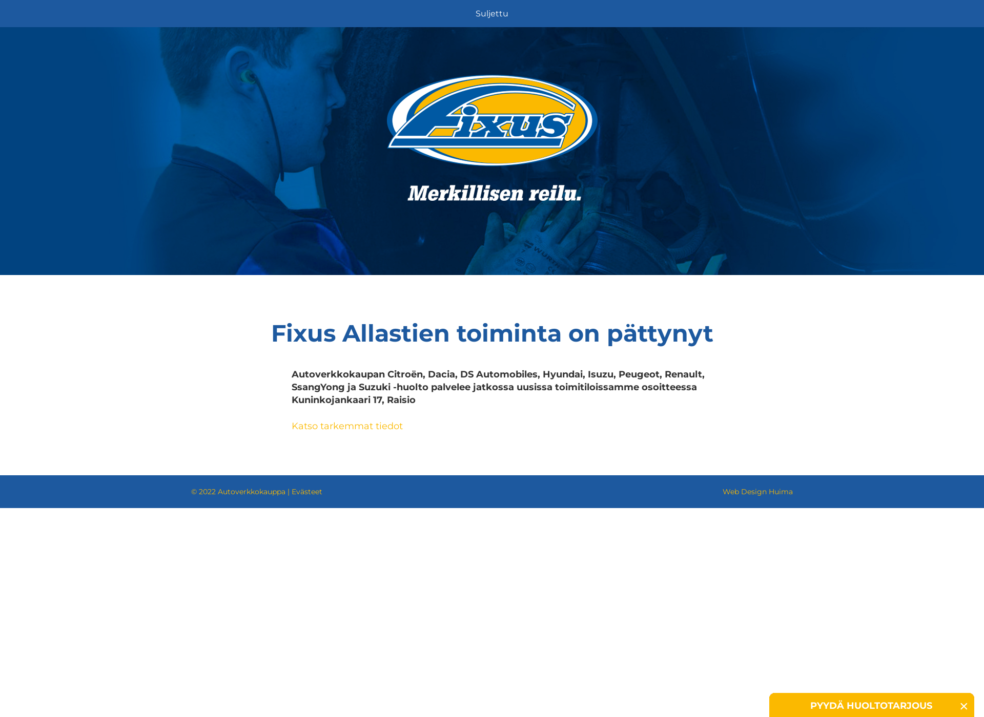 Screenshot for fixushuoltoraisio.fi
