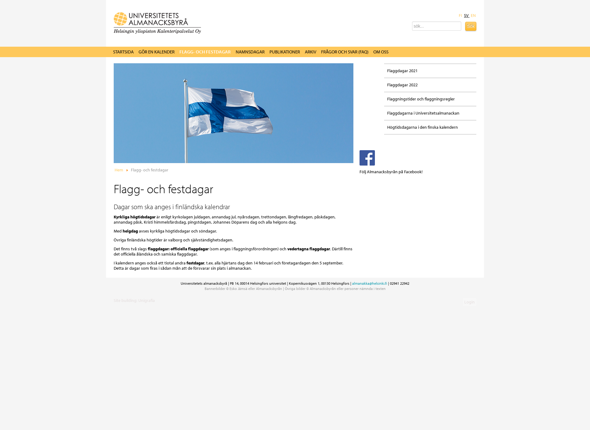 Skärmdump för flaggning.fi