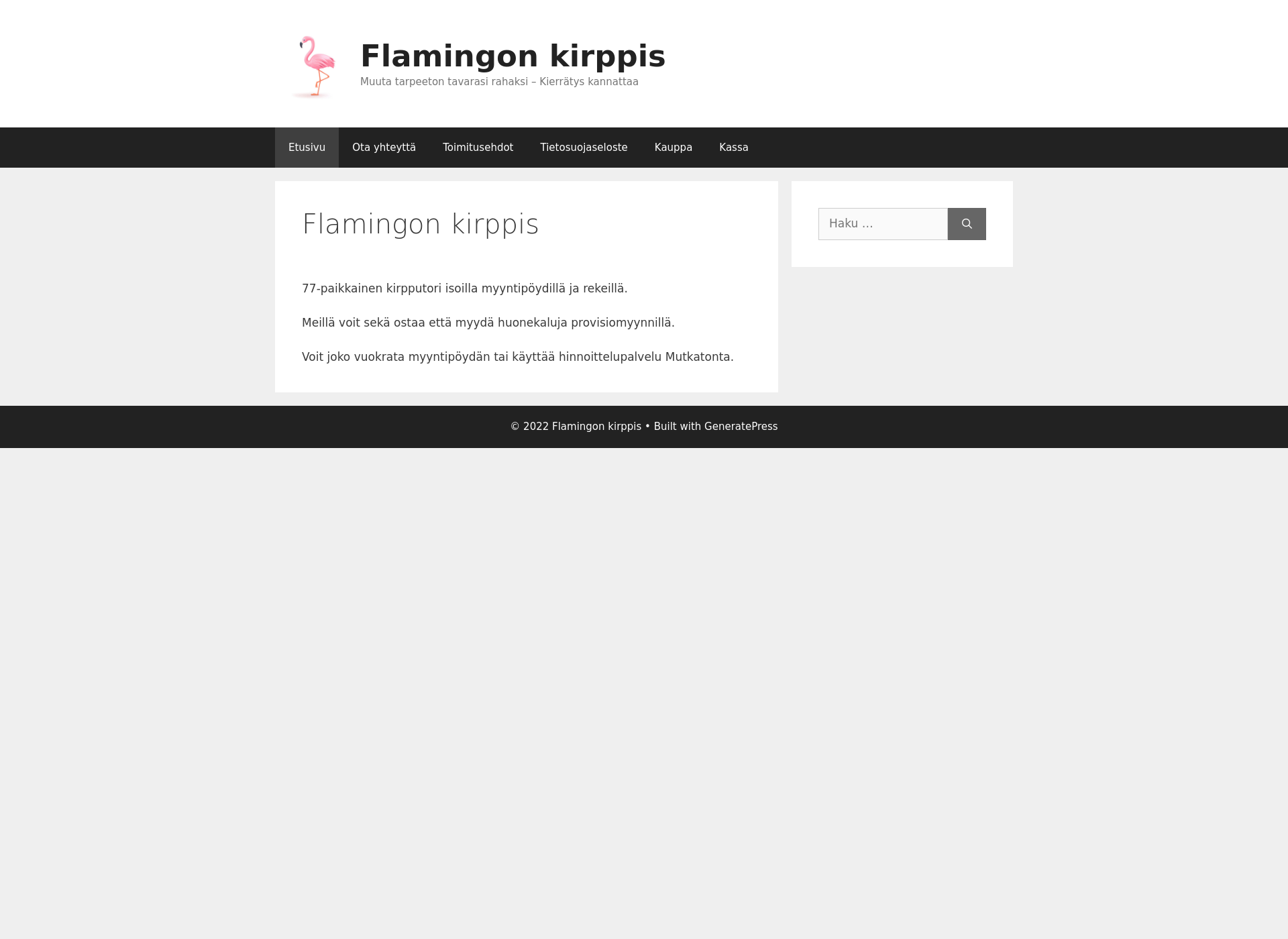 Screenshot for flamingonkirppis.fi