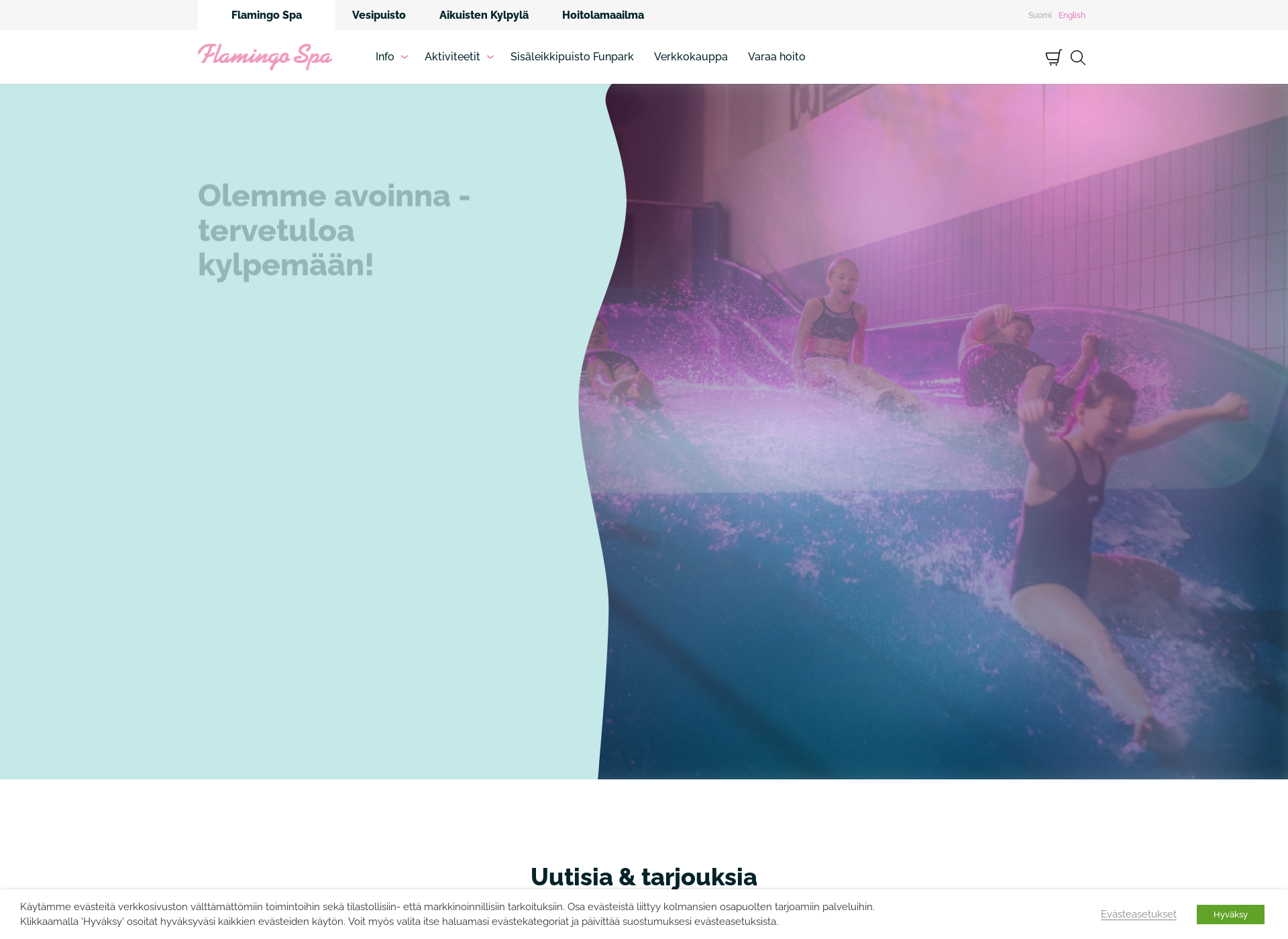 Skärmdump för flamingospa.fi
