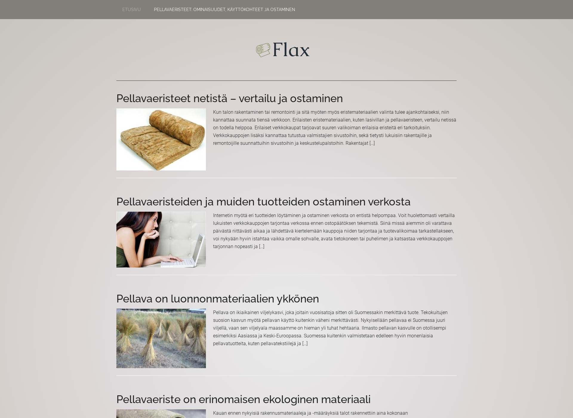 Skärmdump för flax.fi