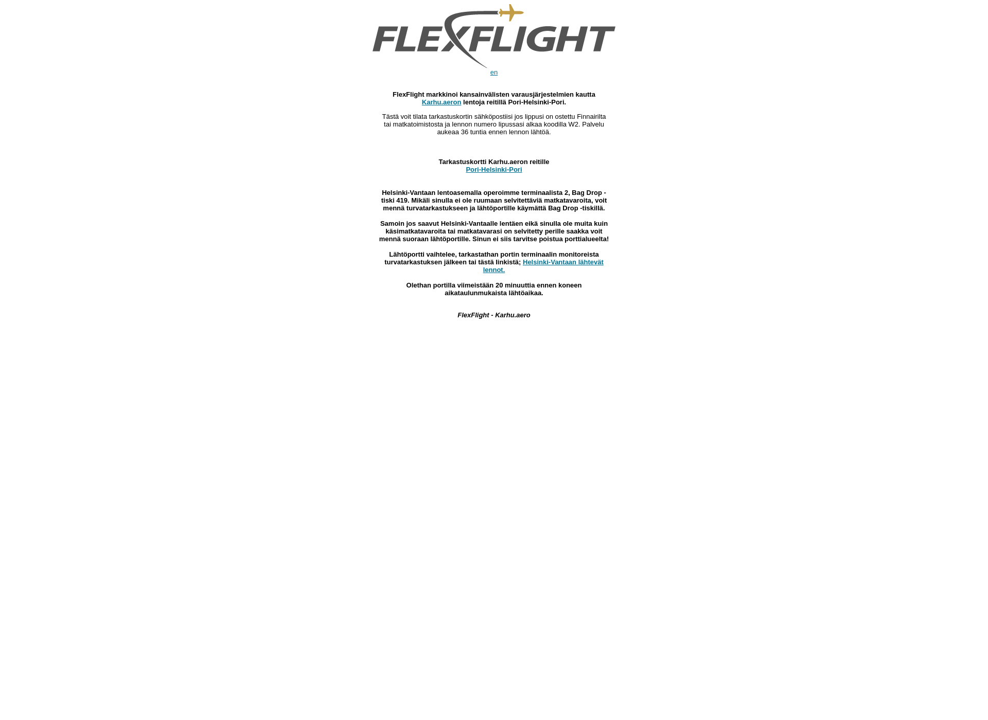 Screenshot for flexflight.fi