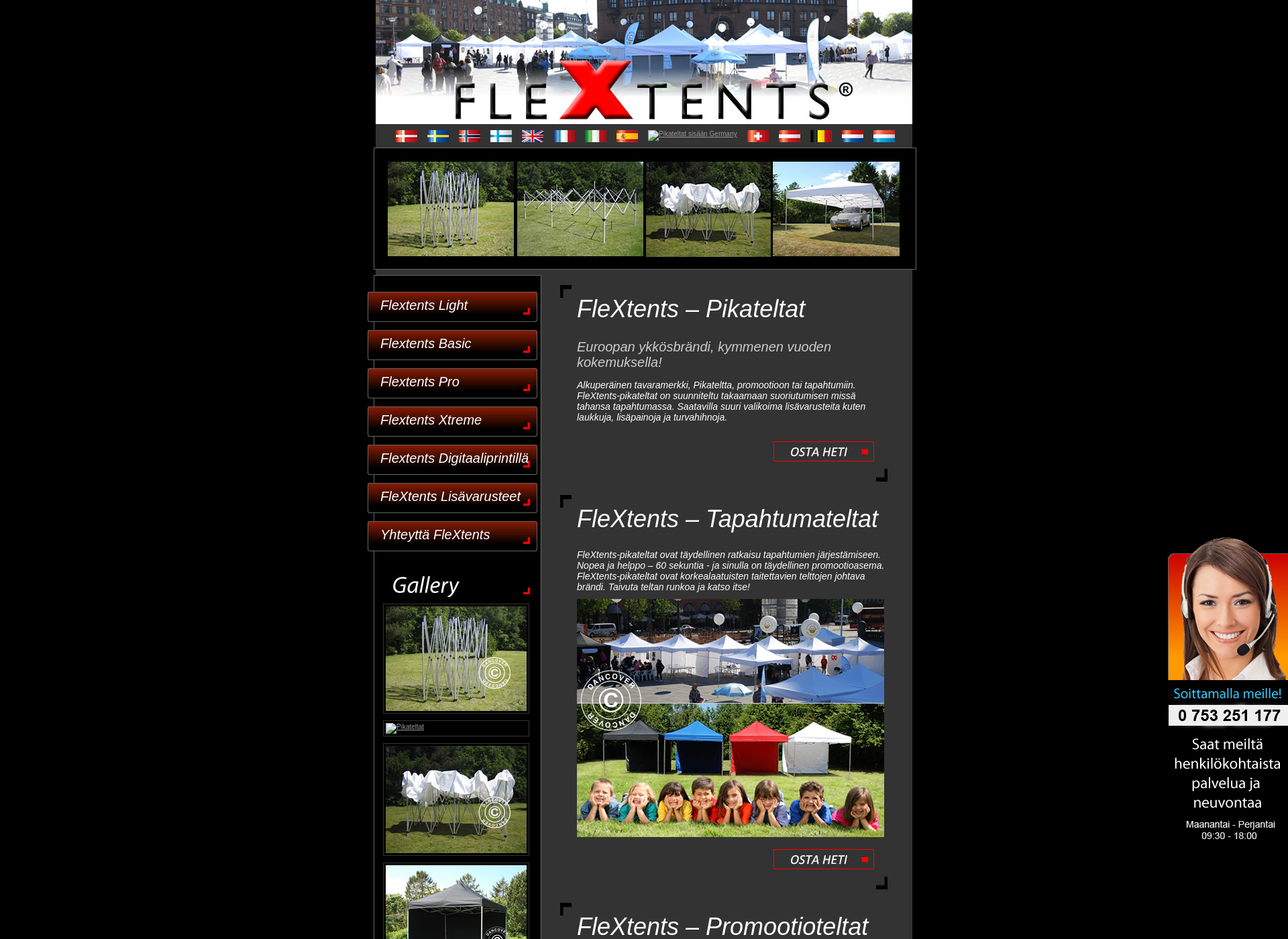 Screenshot for flextents.fi