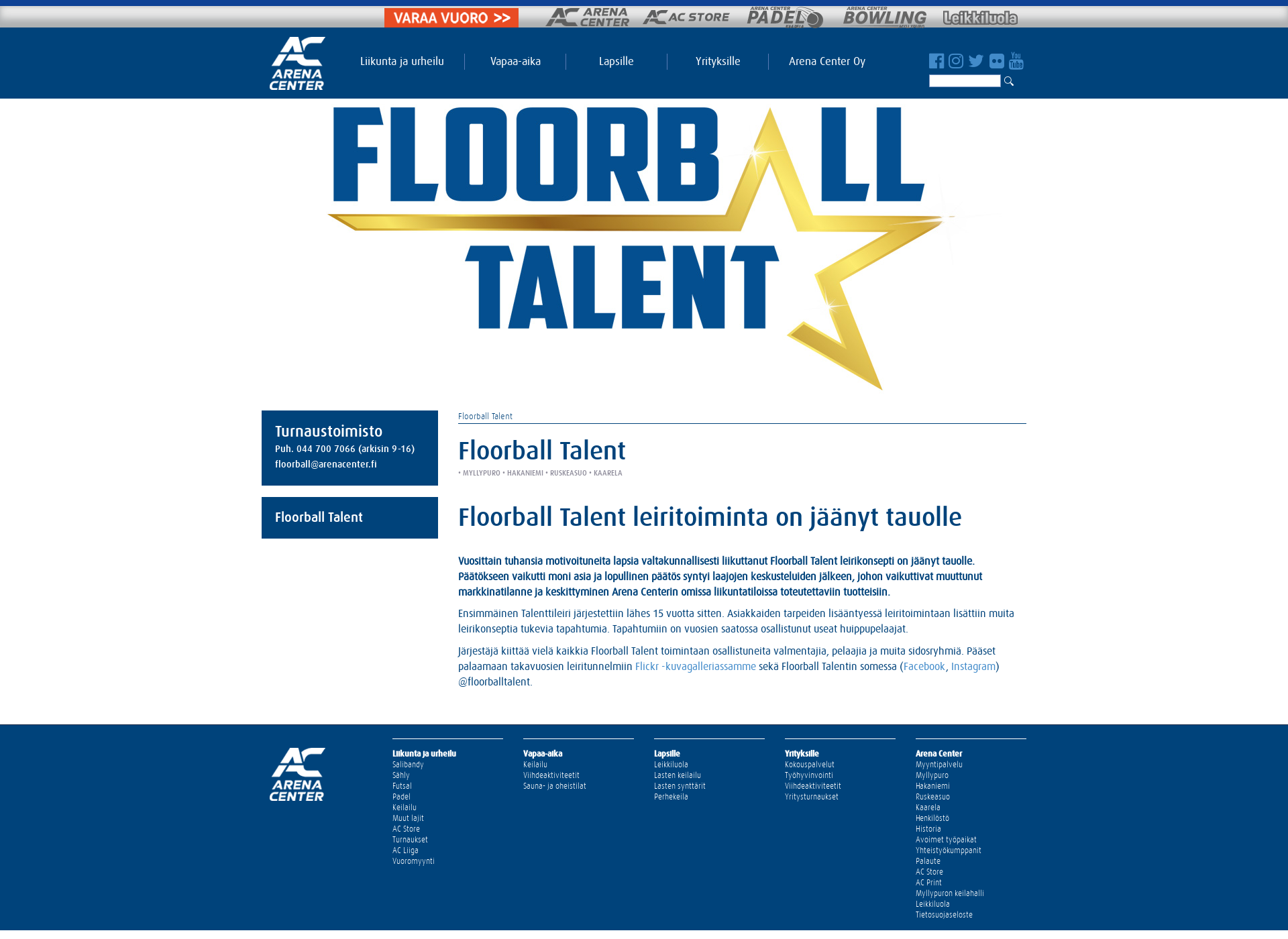 Näyttökuva floorballtalent.fi
