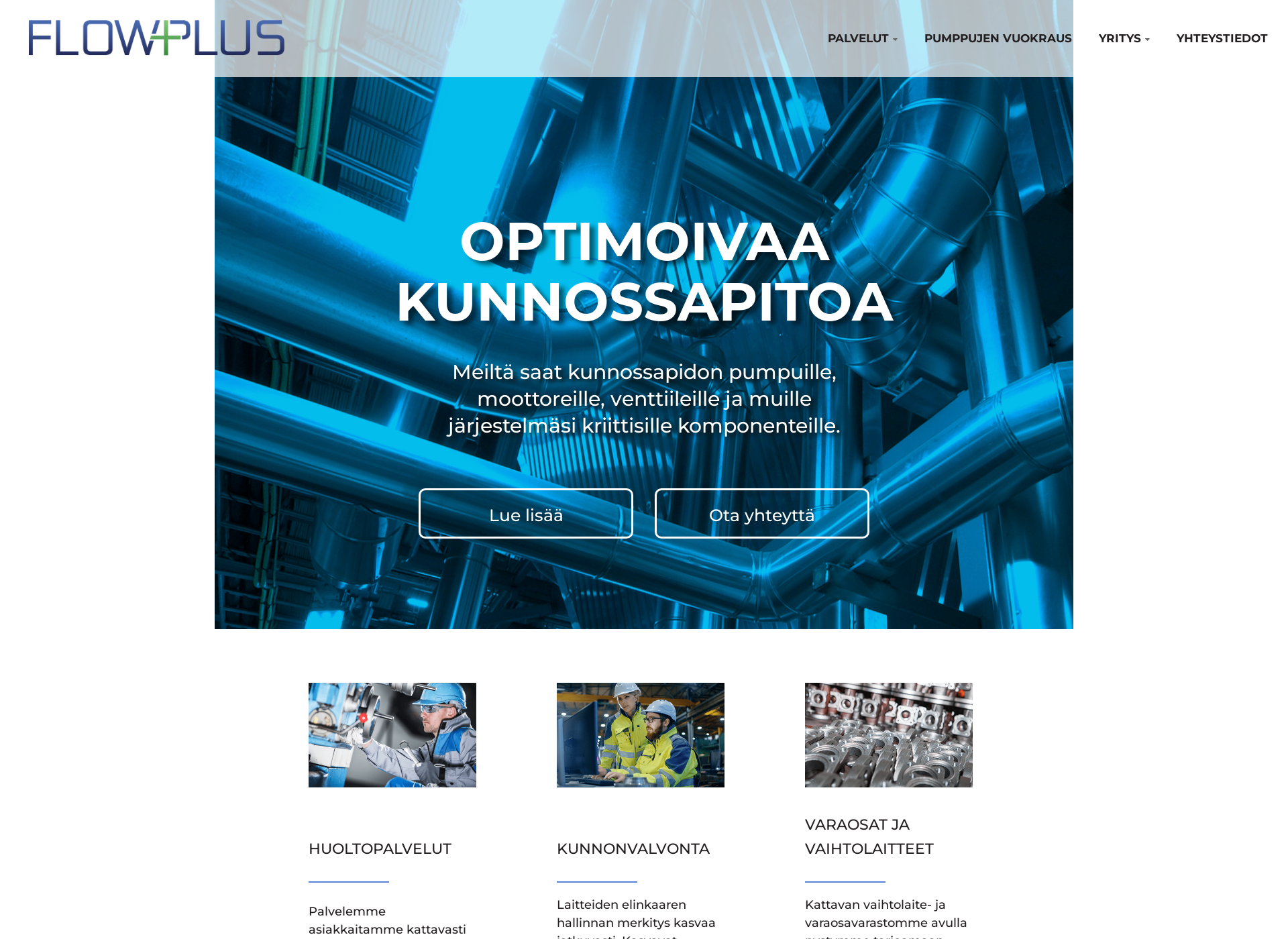 Skärmdump för flowplus.fi