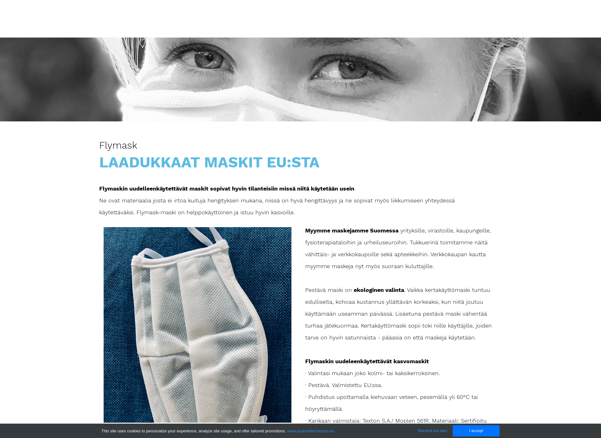Screenshot for flymask.fi