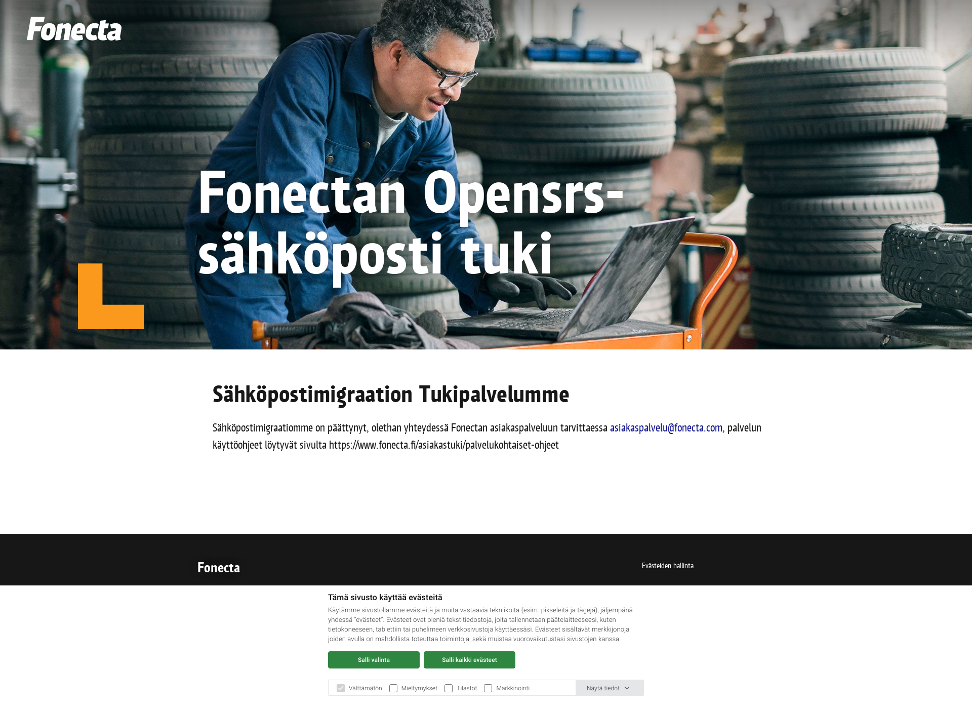 Skärmdump för fonectansahkopostit.fi