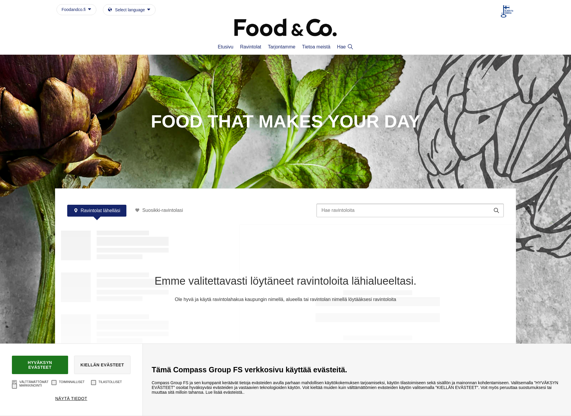 Skärmdump för foodandco.fi