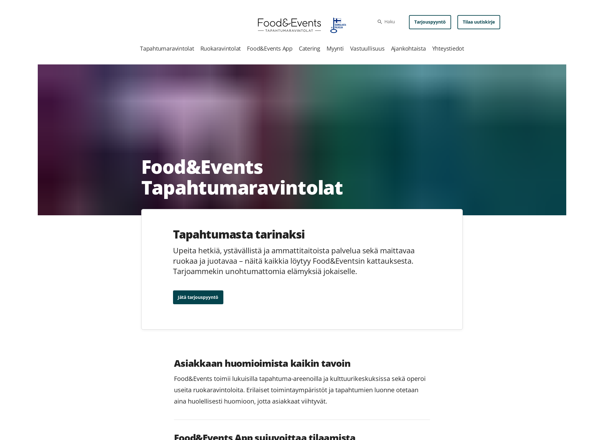 Screenshot for foodevents.fi