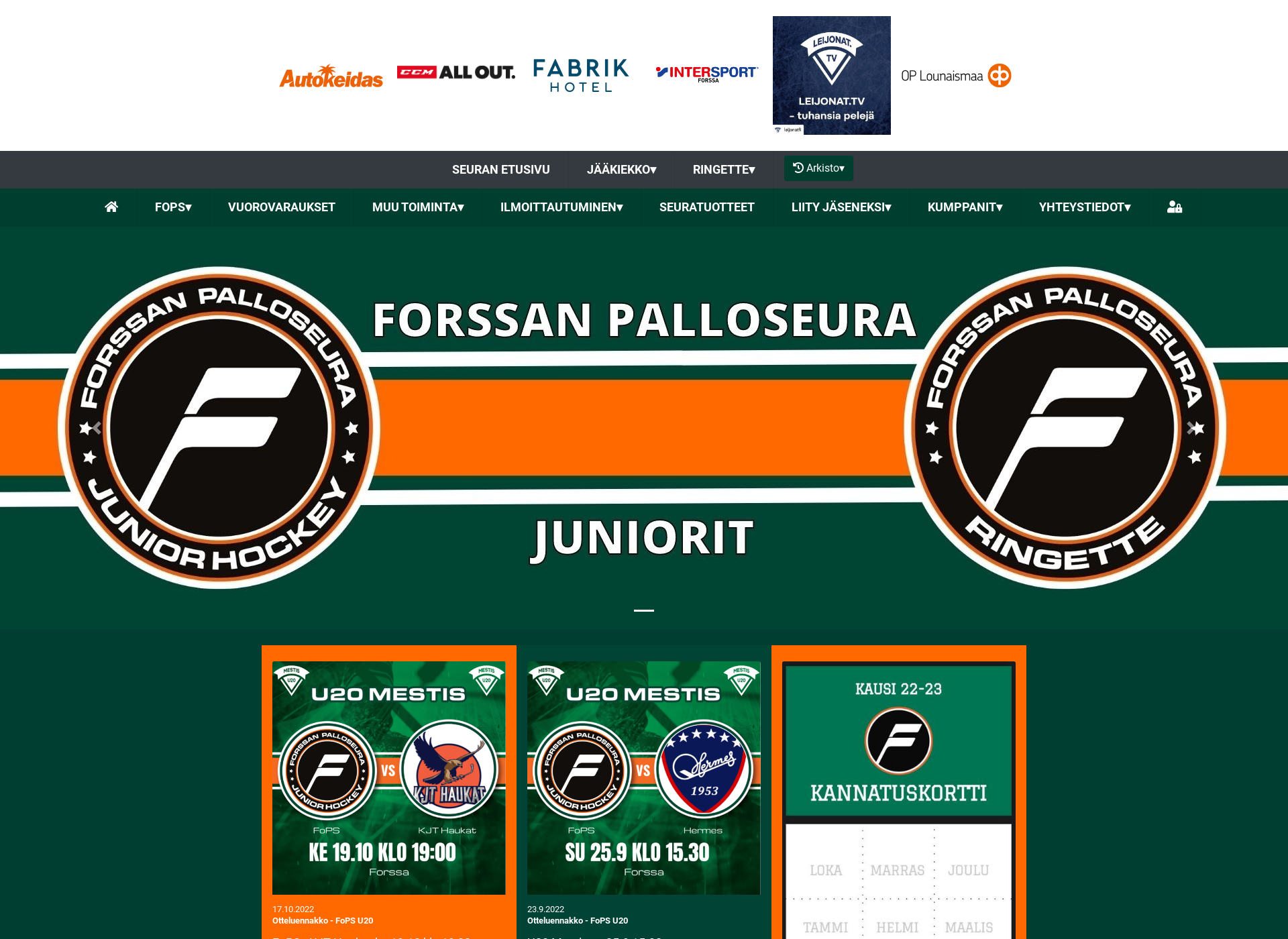 Screenshot for fopsjuniorit.fi