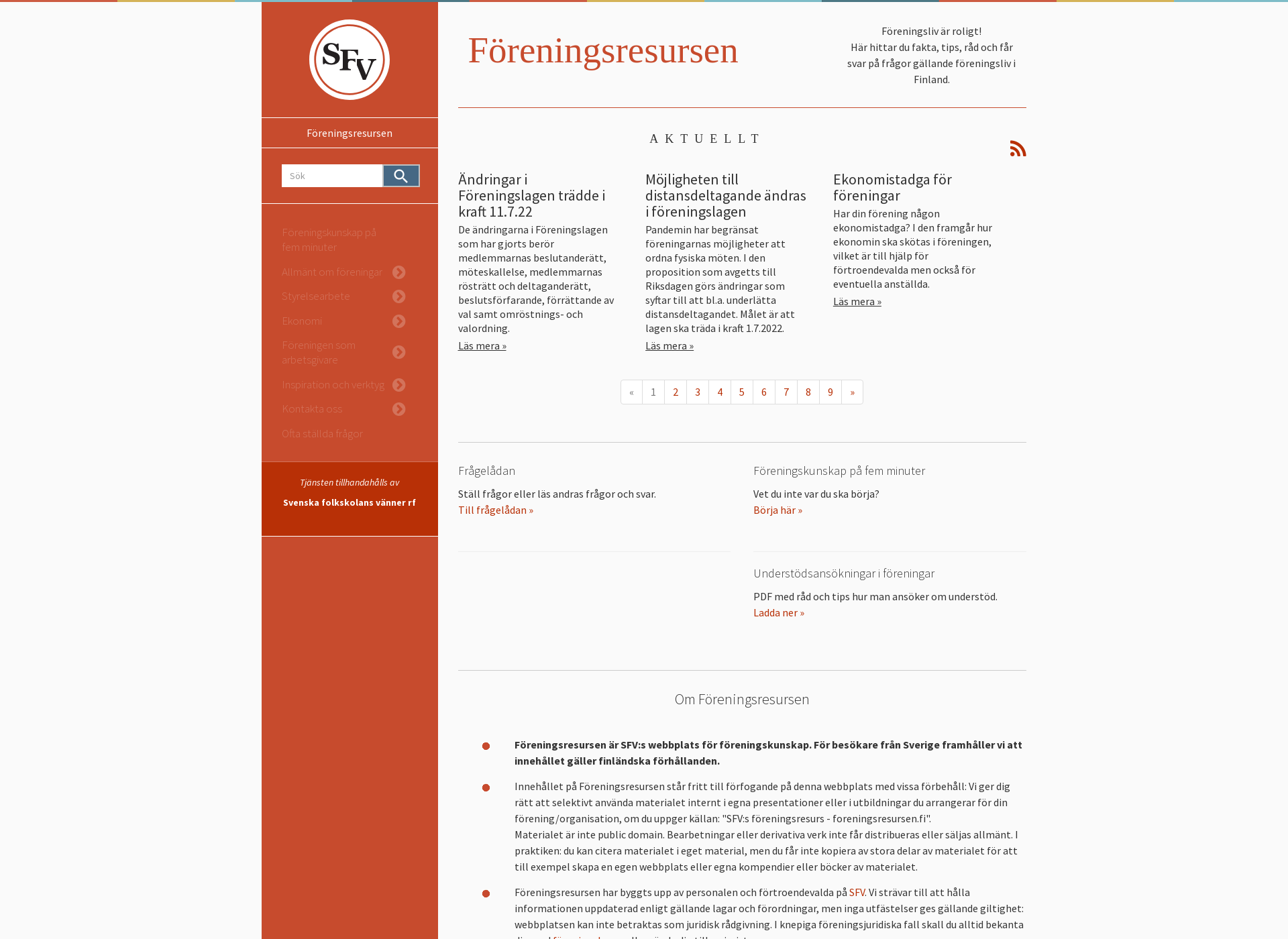 Screenshot for foreningsresursen.fi