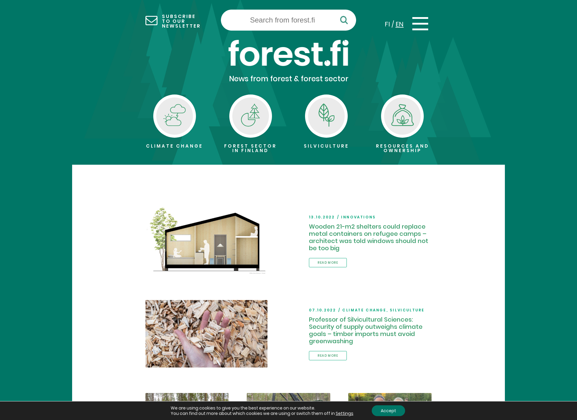 Skärmdump för forest.fi