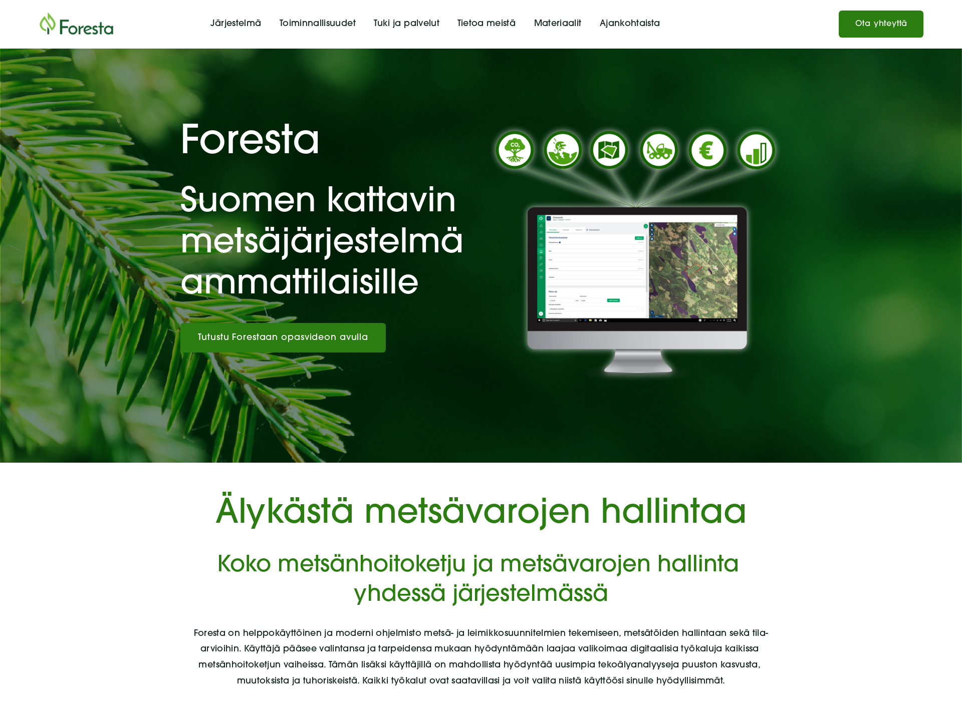 Screenshot for foresta-metsatietojarjestelma.fi