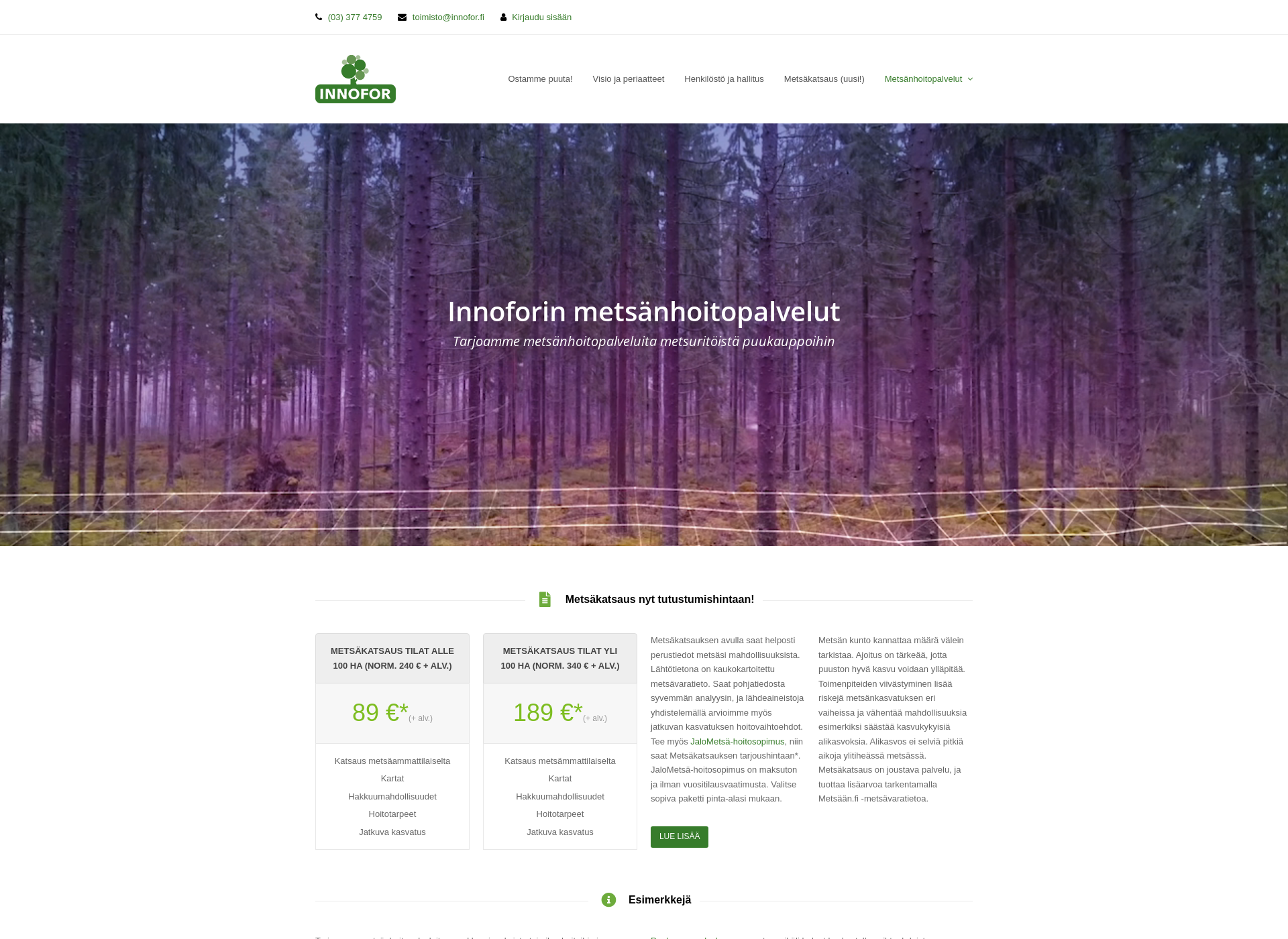 Screenshot for forestmanagement.fi