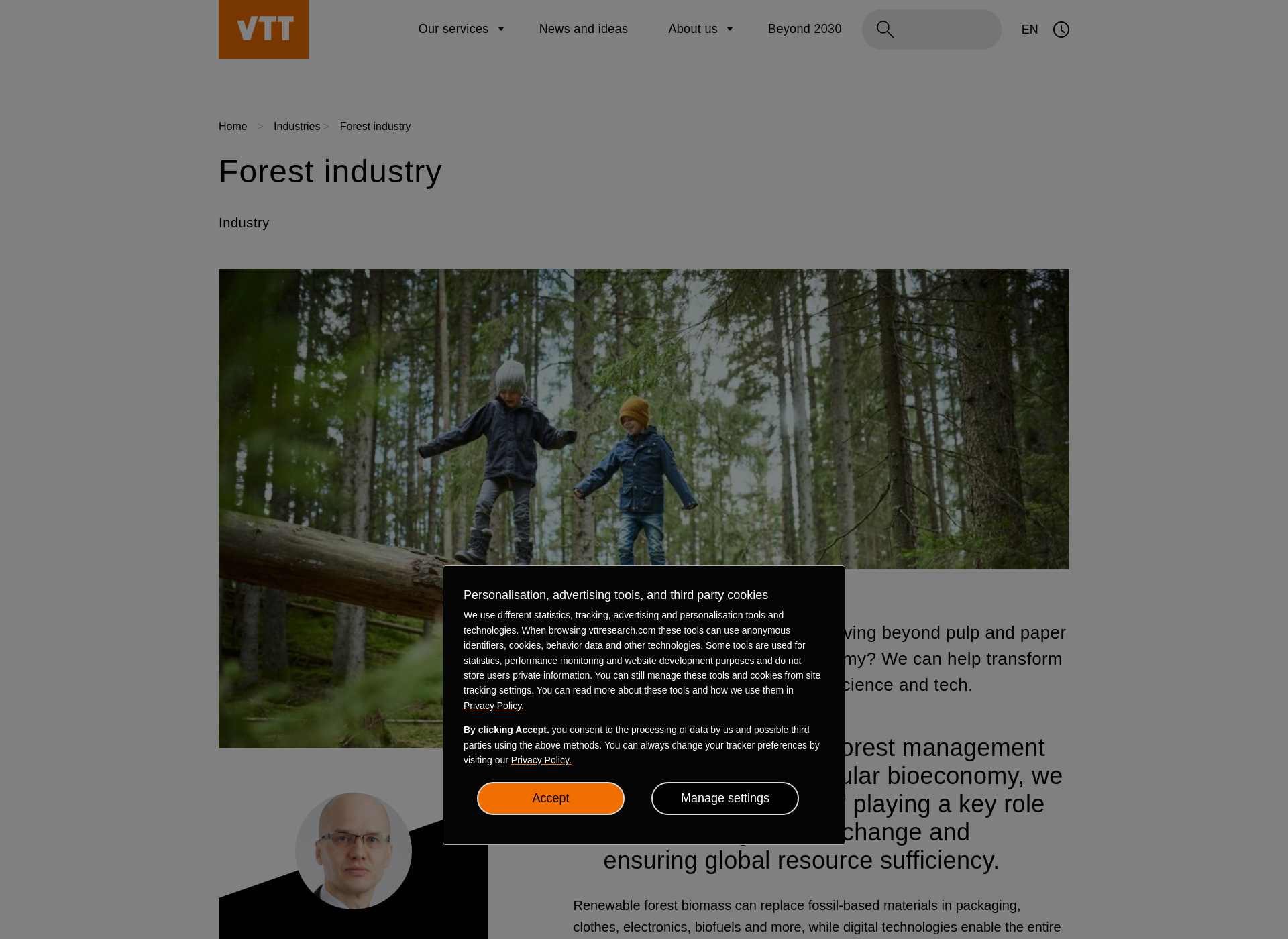 Skärmdump för foresttech.fi