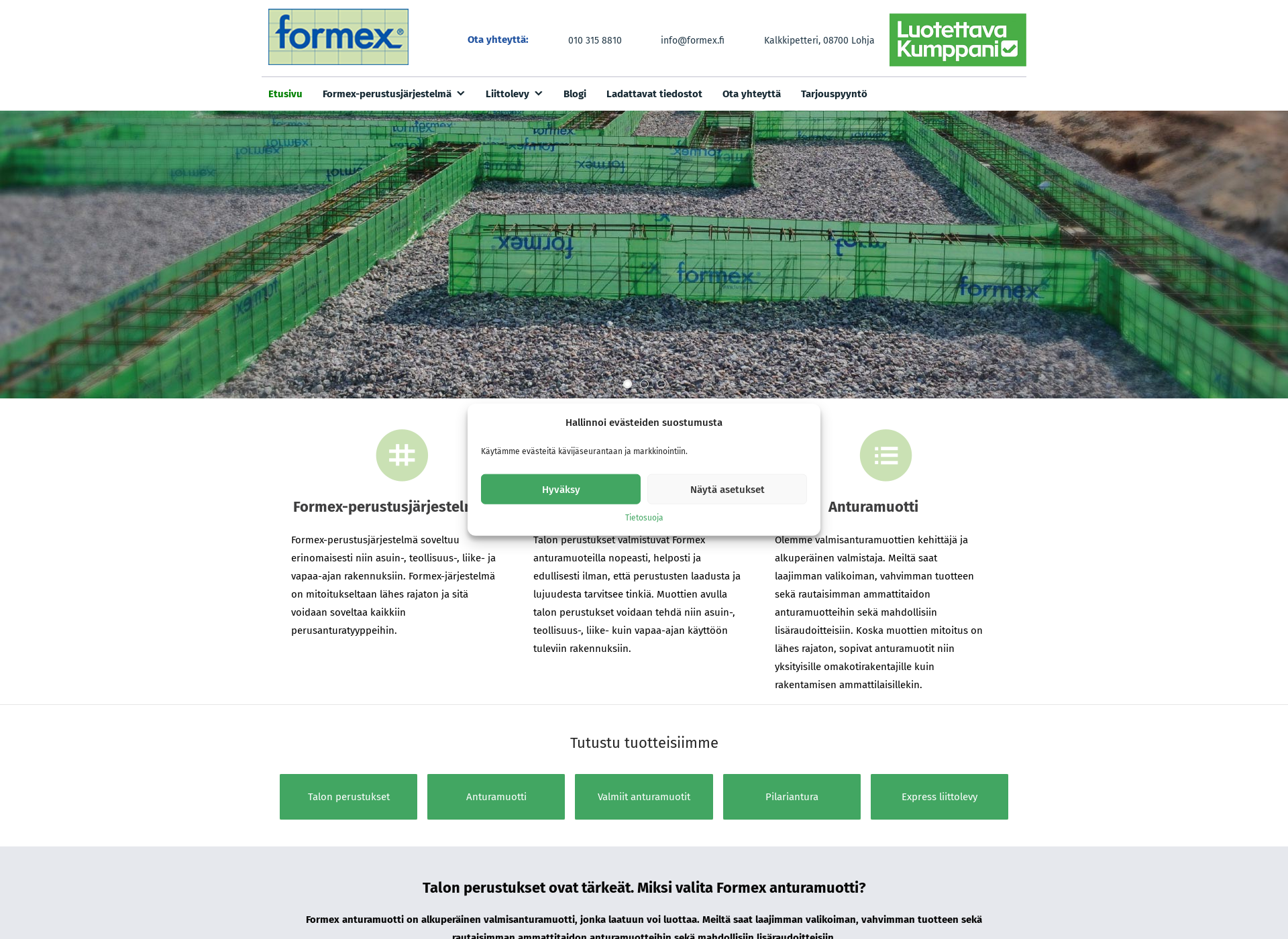 Screenshot for formex.fi