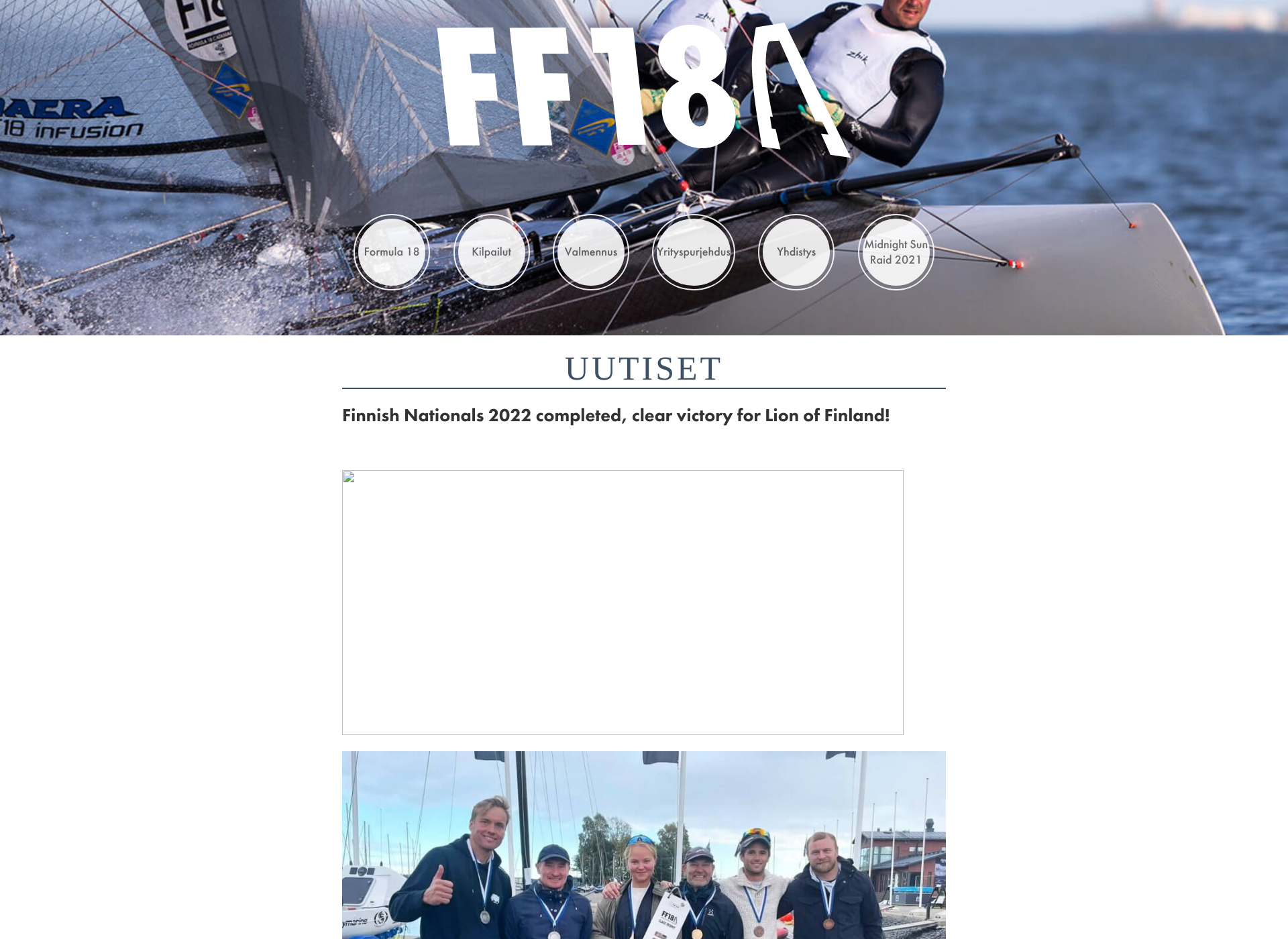 Skärmdump för formula18.fi