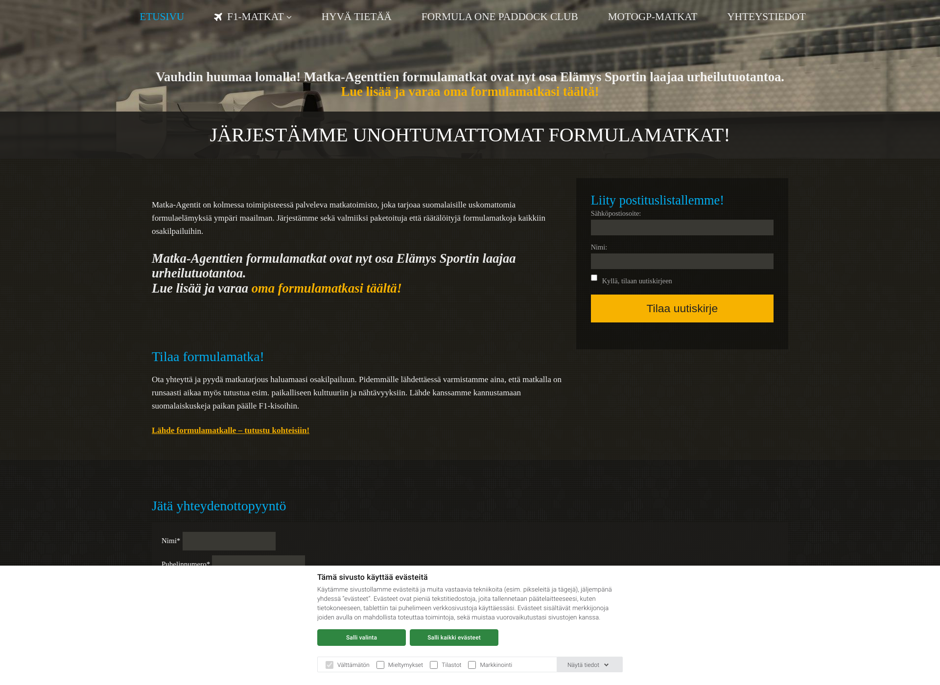 Screenshot for formulamatkat.fi