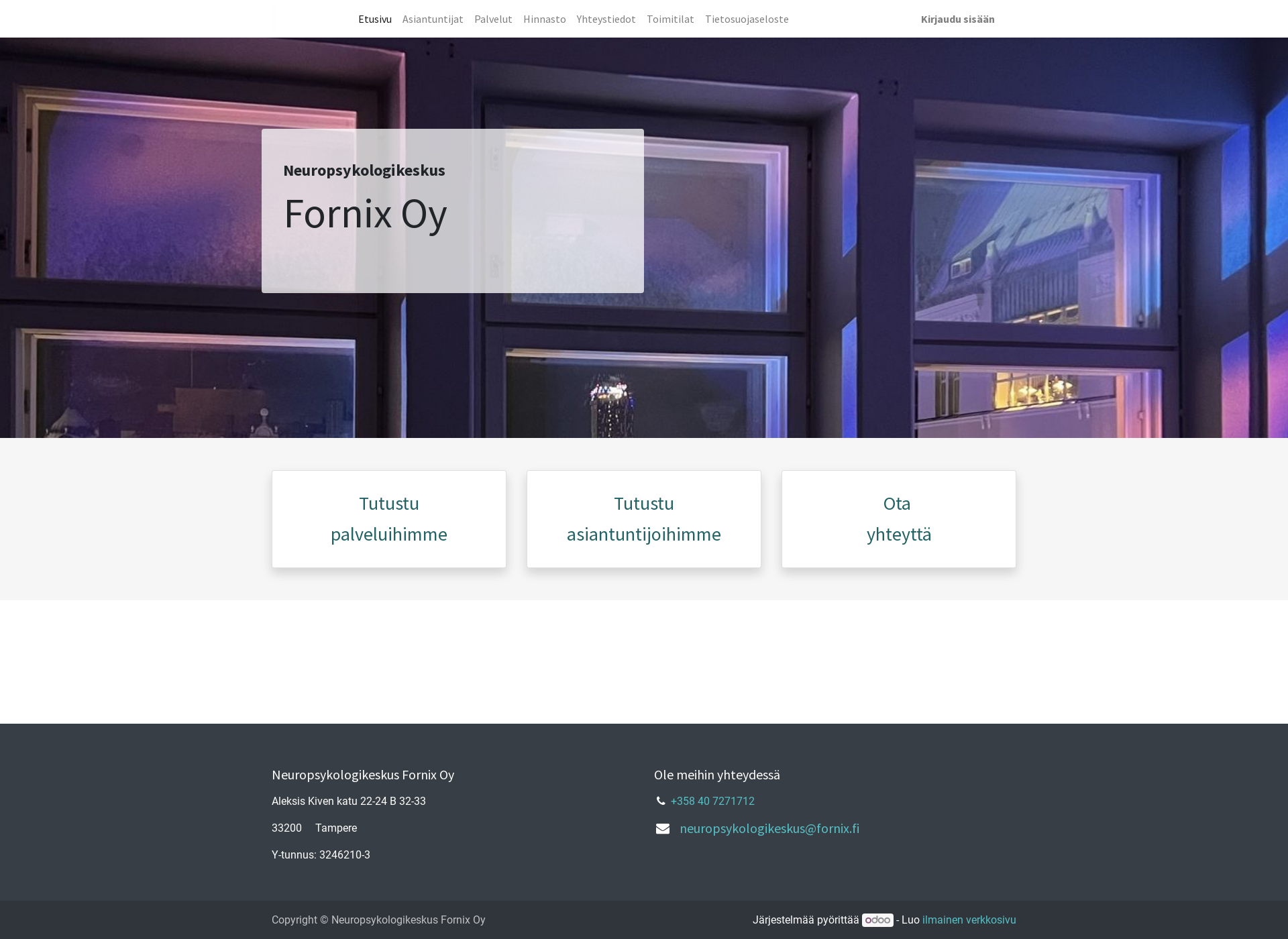 Skärmdump för fornix.fi