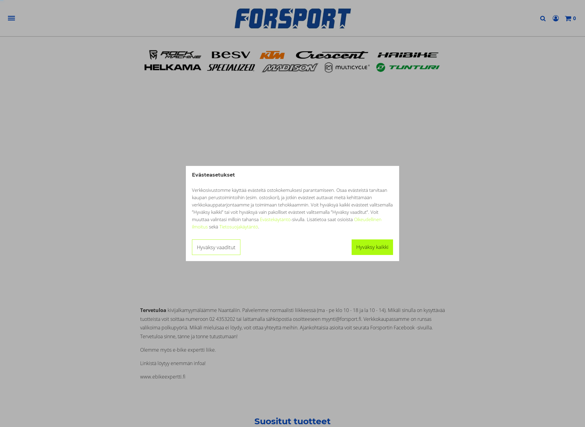 Skärmdump för forsport.fi