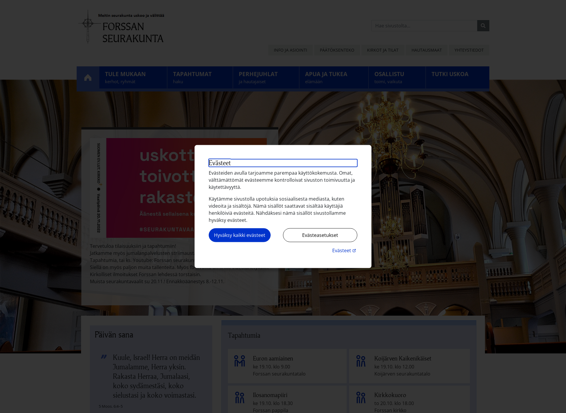 Screenshot for forssanseurakunta.fi