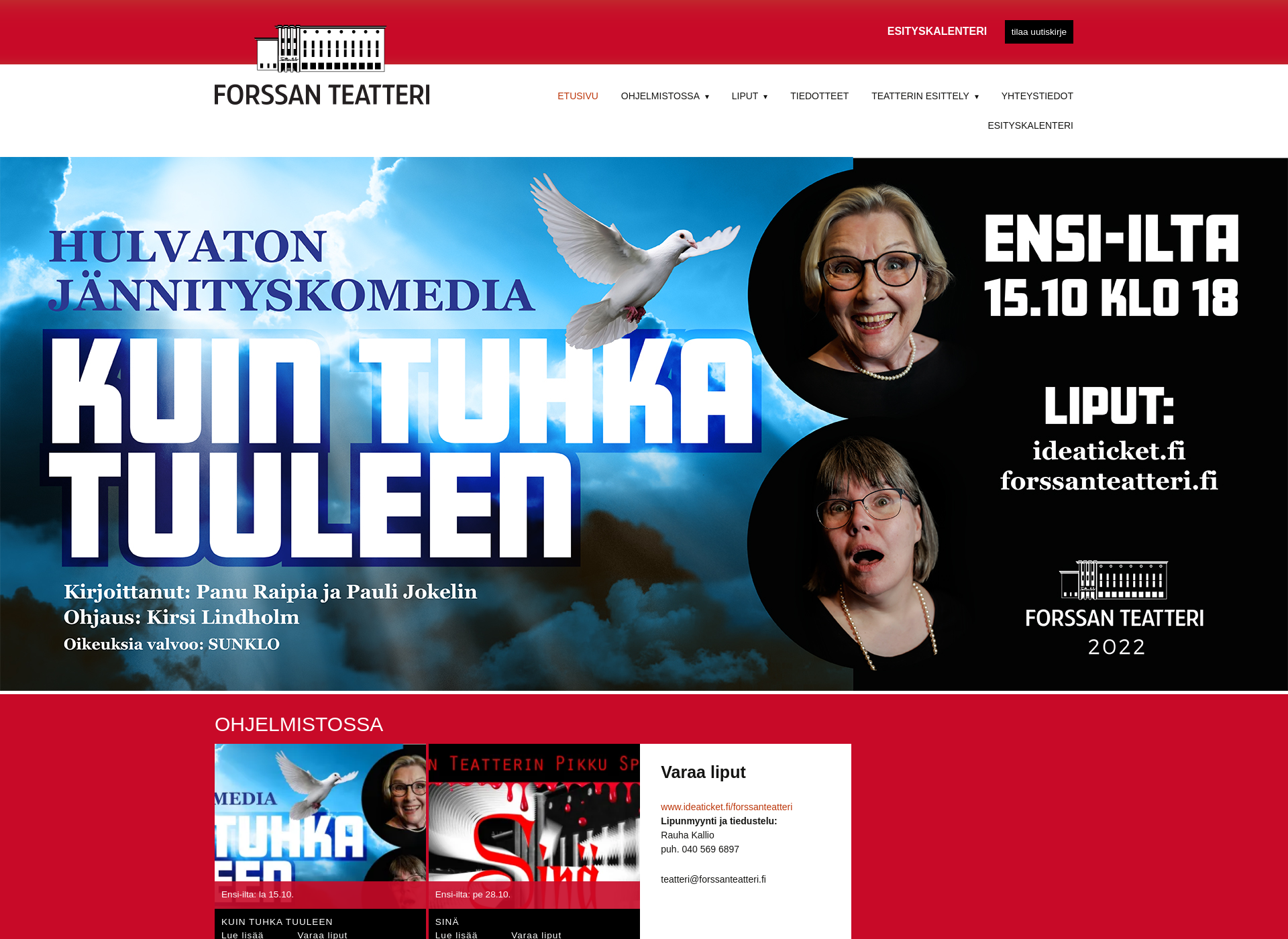 Screenshot for forssanteatteri.fi