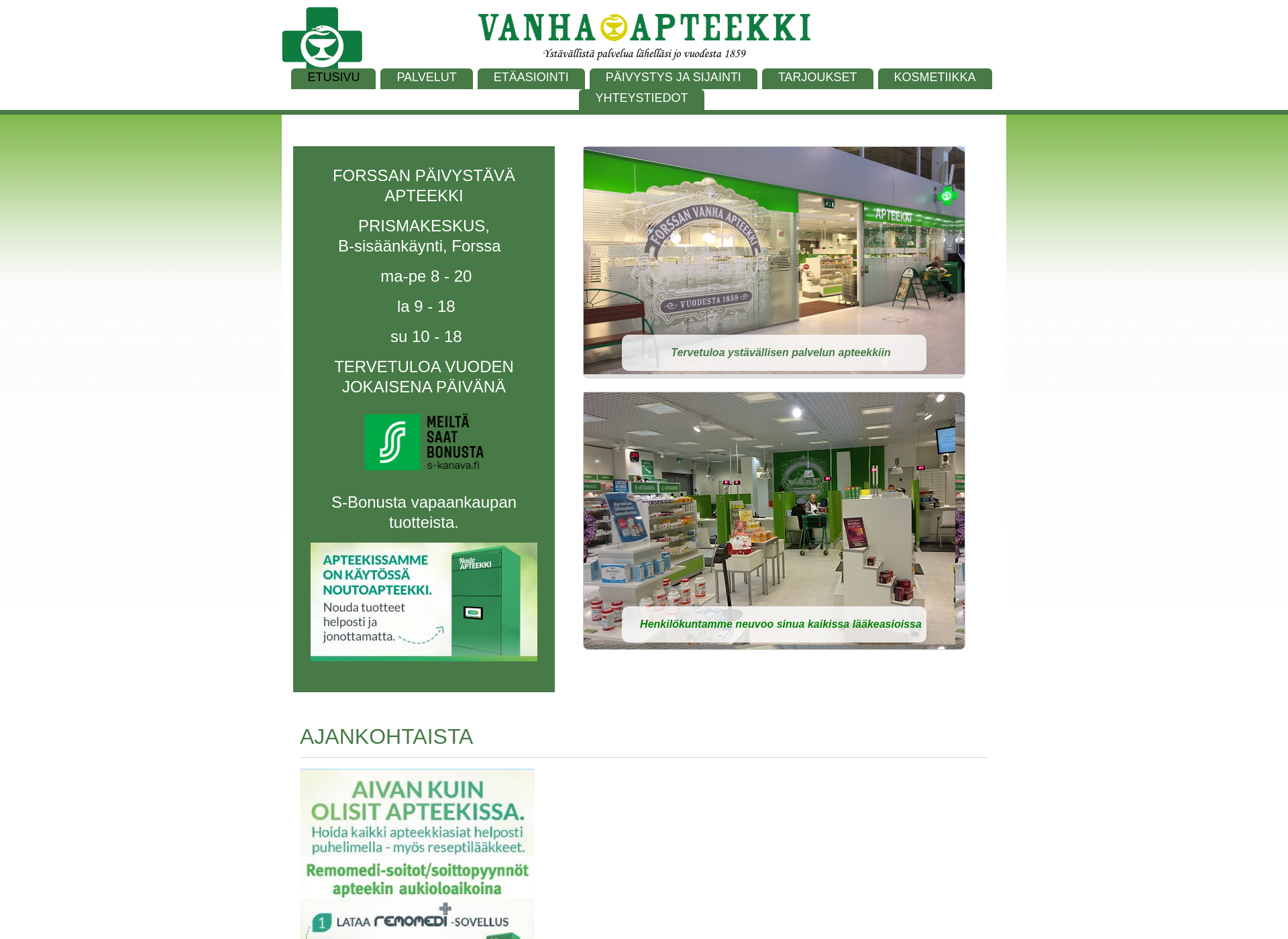 Screenshot for forssanvanhaapteekki.fi