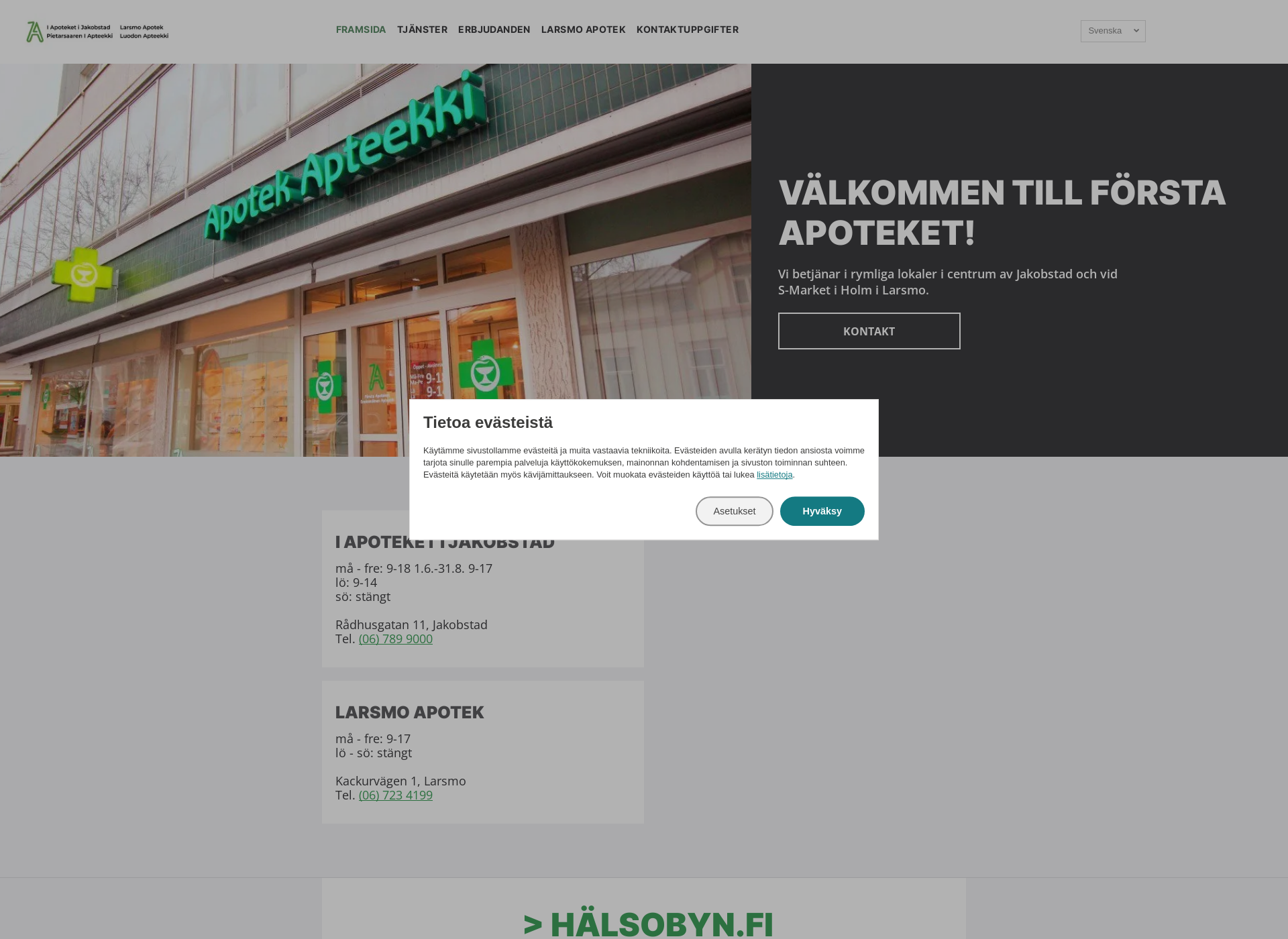 Skärmdump för forstaapoteket.fi