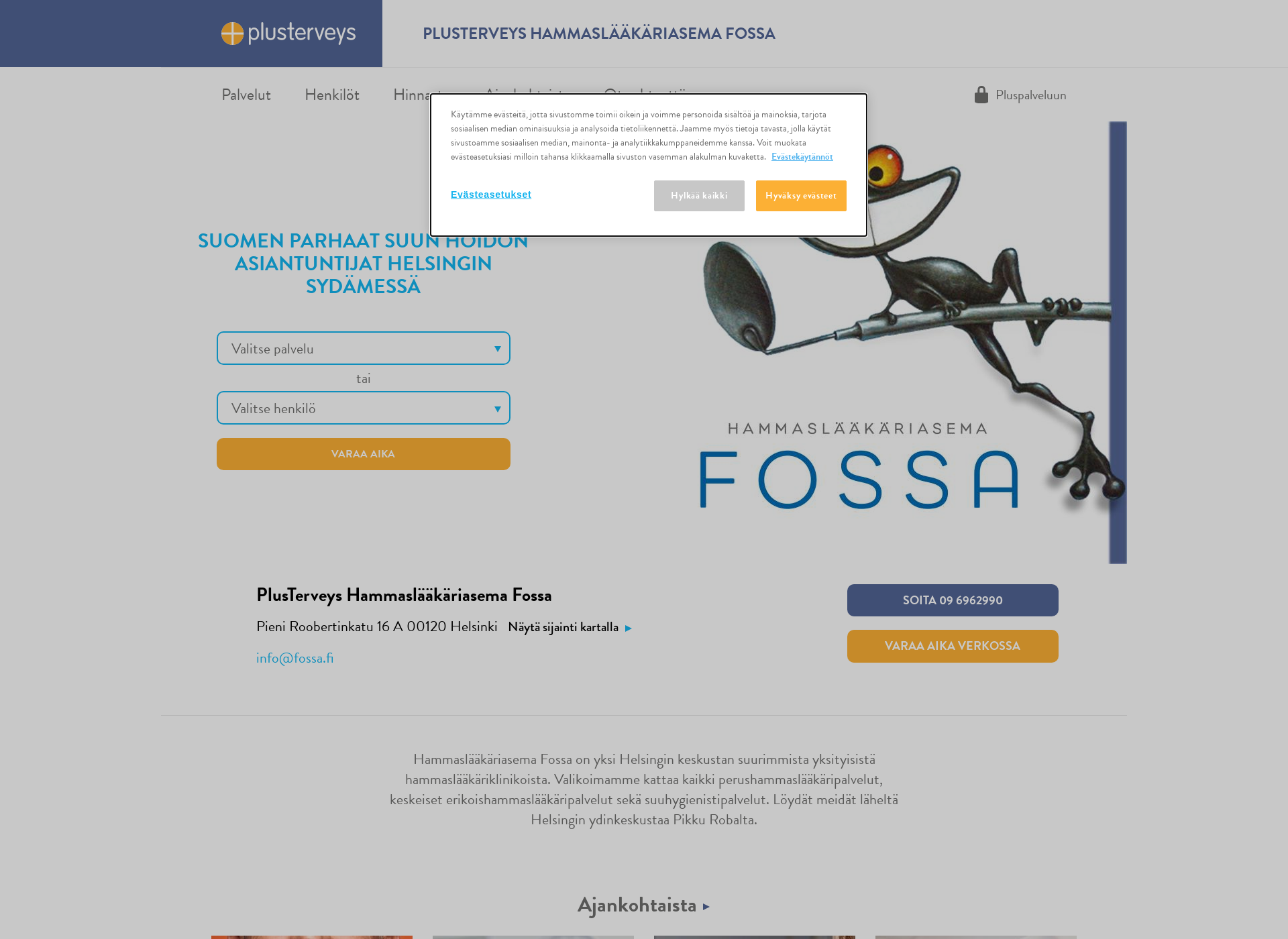 Skärmdump för fossa.fi