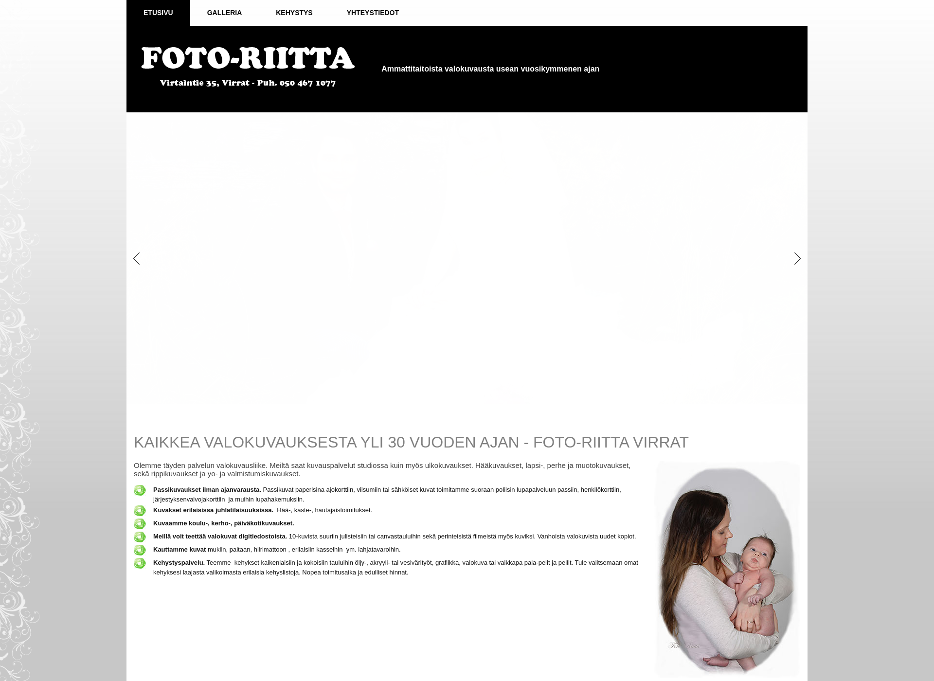 Skärmdump för fotoriitta.fi