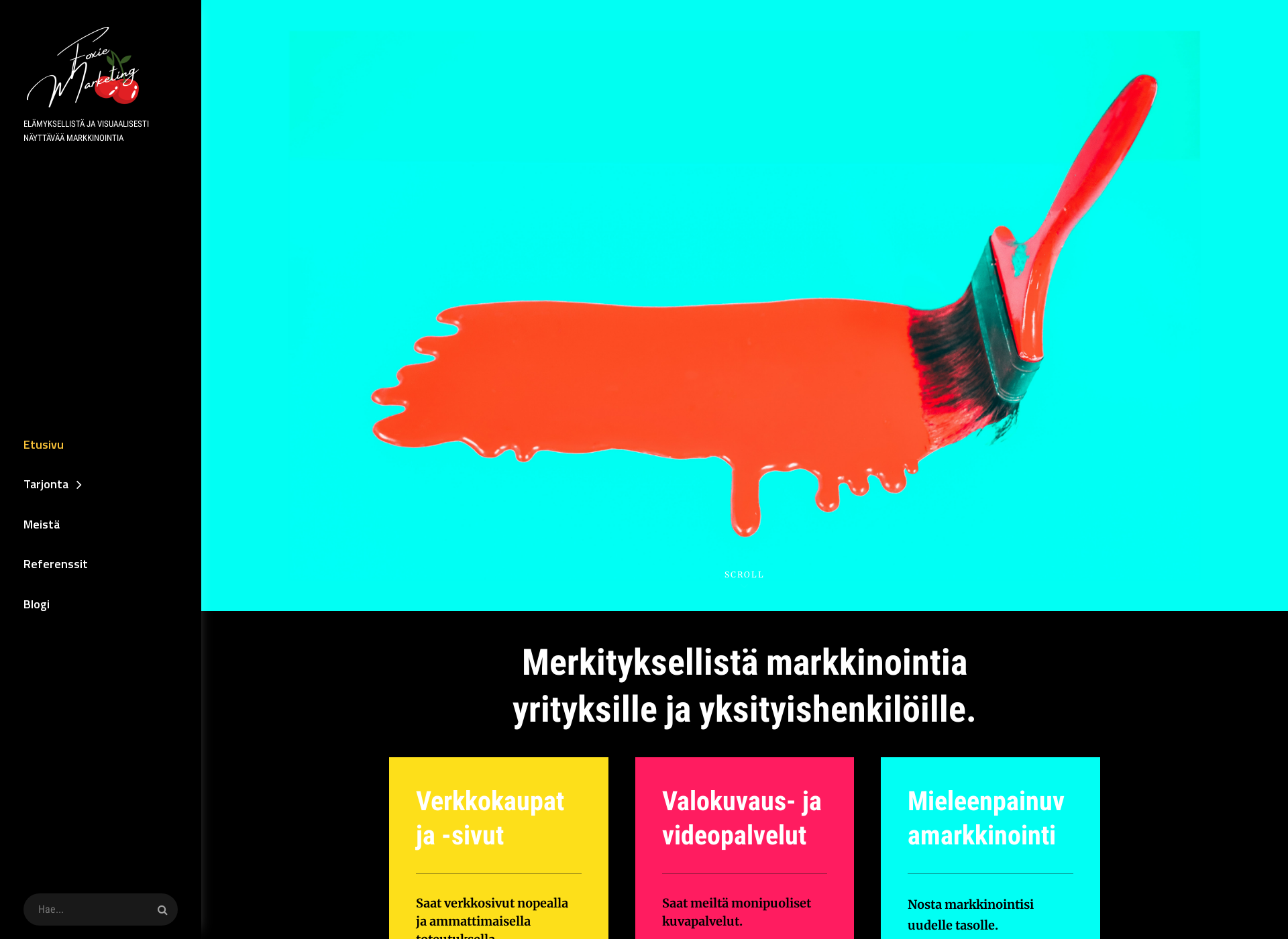 Skärmdump för foxiemarketing.fi