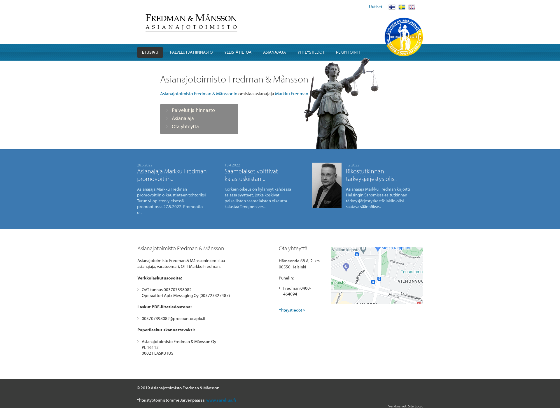 Screenshot for fredman-mansson.fi