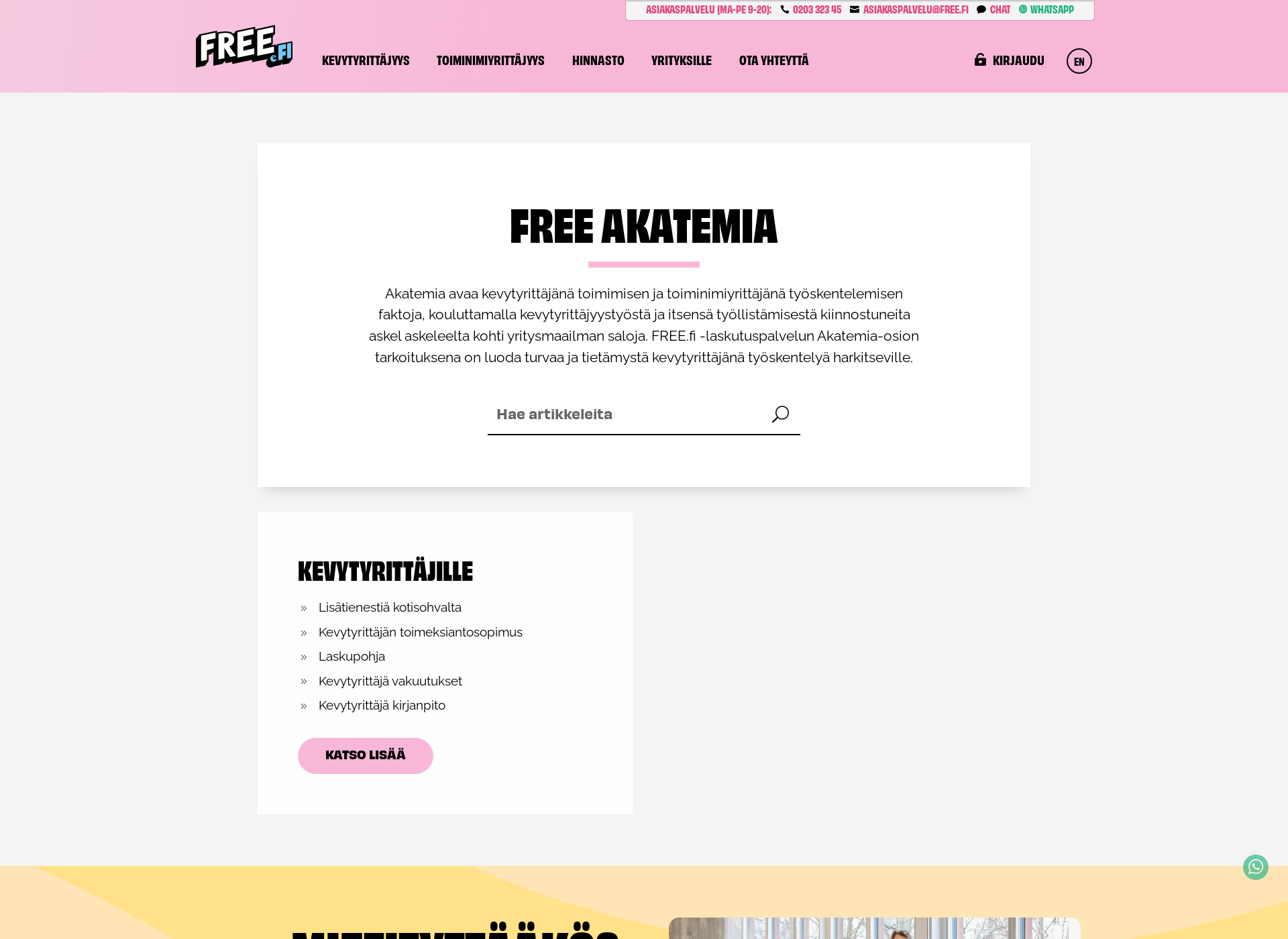 Skärmdump för freeakatemia.fi