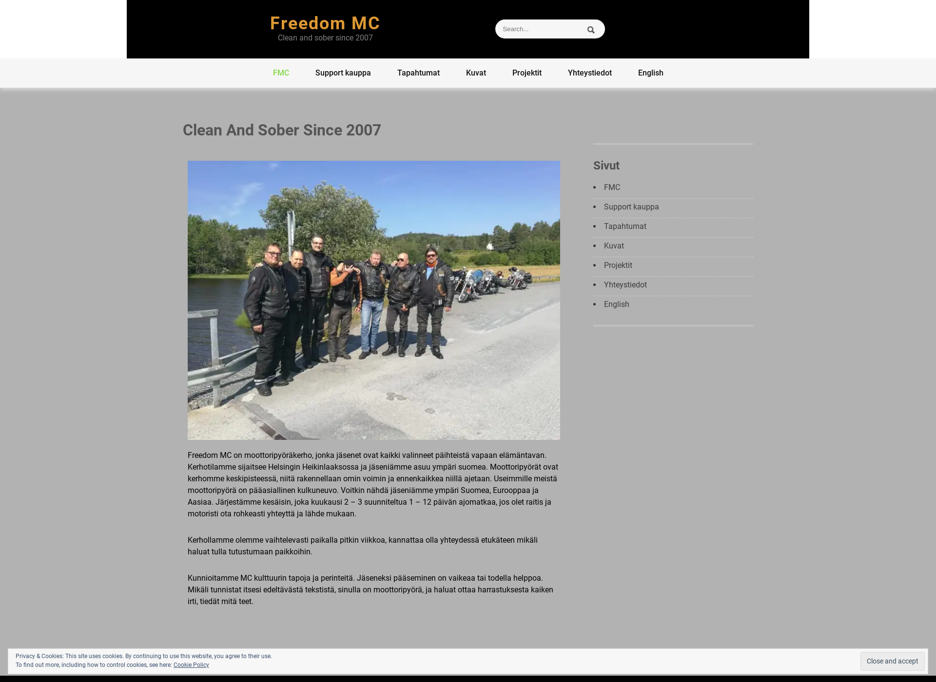 Skärmdump för freedommc.fi