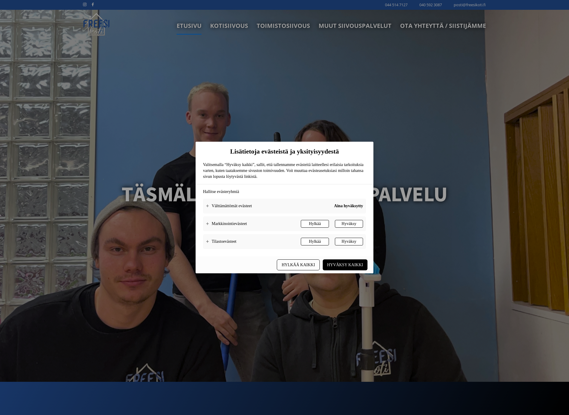 Skärmdump för freesikoti.fi