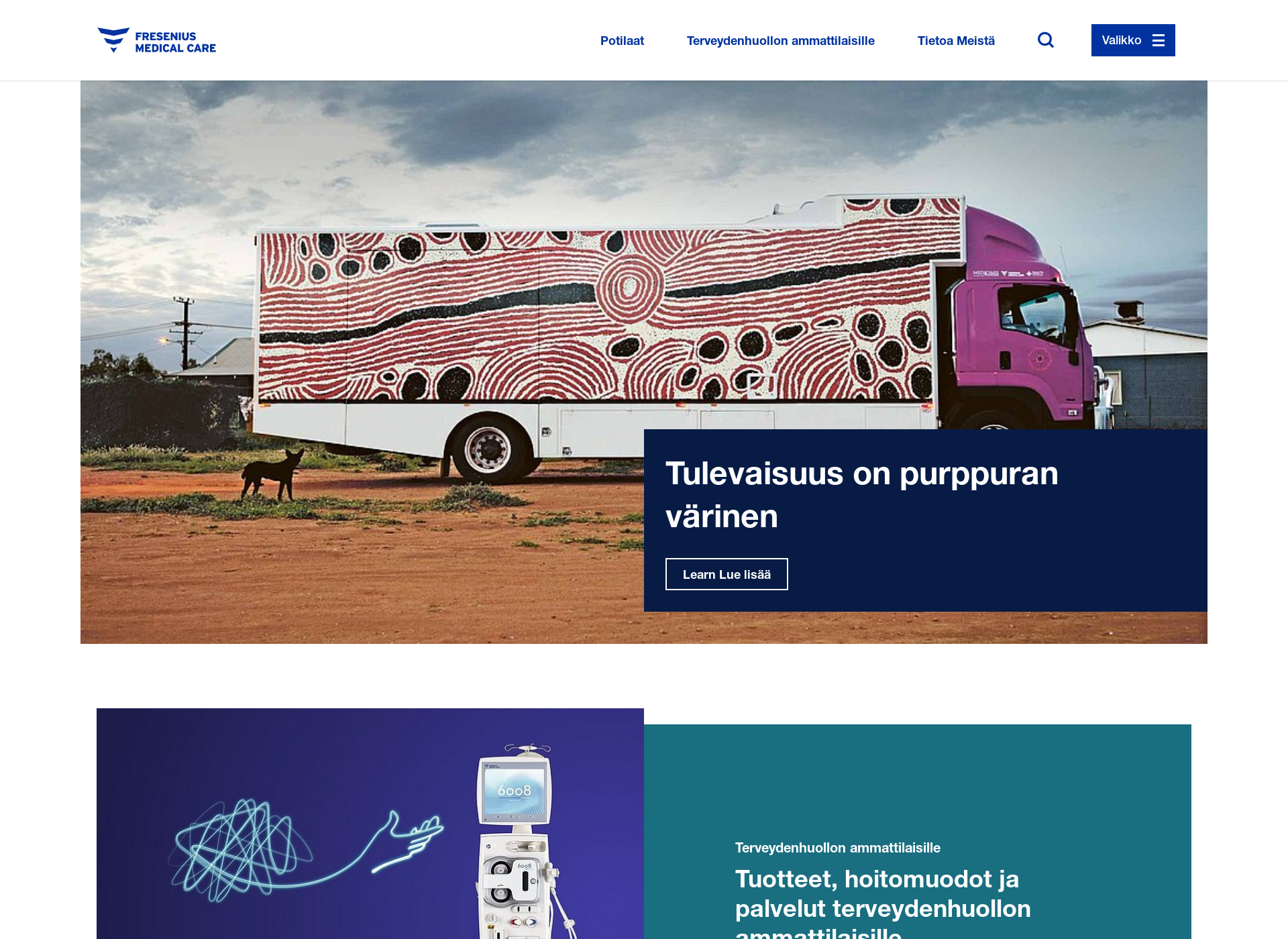 Screenshot for freseniusmedicalcare.fi