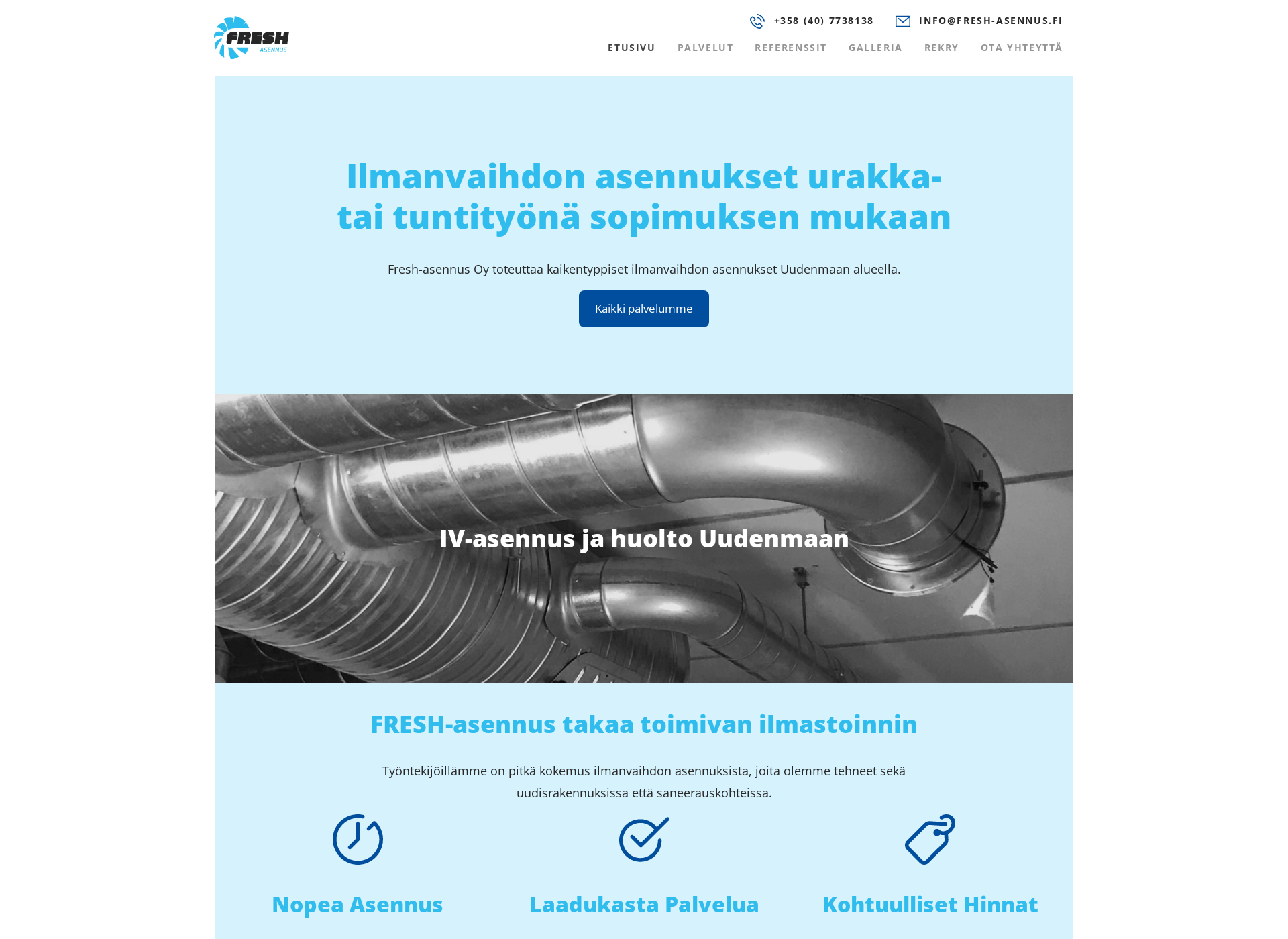 Skärmdump för fresh-asennus.fi