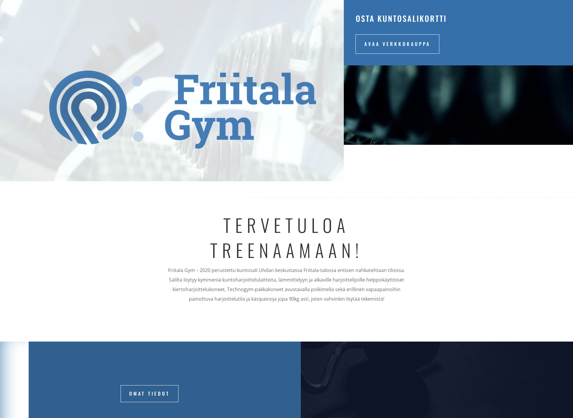 Skärmdump för friitalagym.fi