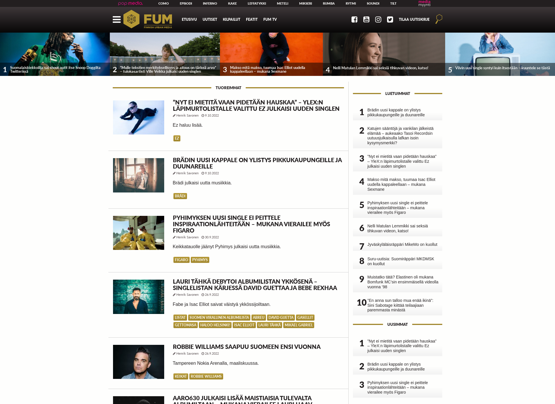 Skärmdump för fum.fi